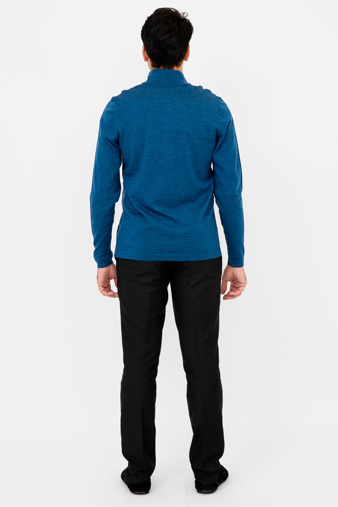 Premium Andrew Sweater for Men - Soft Blue Peri Merino Wool Pullover - Perfect for Winter, Office & Casual Wear