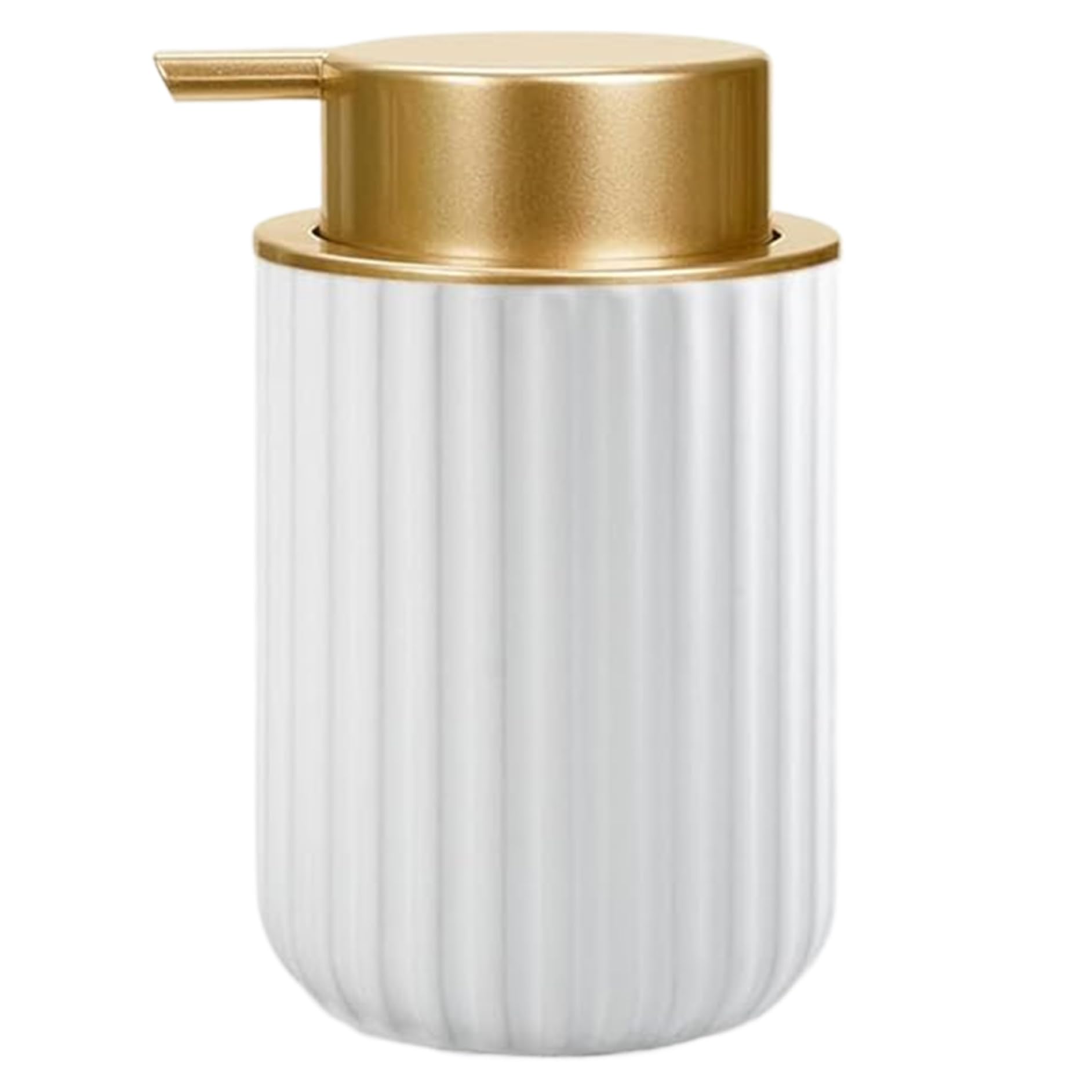 Premium Ceramic Foam Hand Soap Dispenser 11oz - Elegant Ribbed Design White Bathroom Soap Dispenser for Liquid Hand Wash | Perfect for Kitchen, Guest Bathroom & Luxury Home Decor