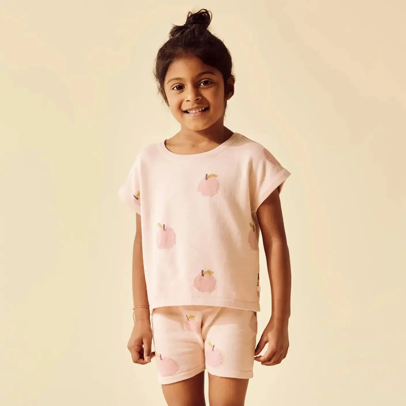 Wilson & Frenchy Organic Cotton Knitted Baby Set - Just Peachy | Soft & Breathable Newborn Outfit for Girls & Boys | Perfect for Photoshoots, Playtime & Special Occasions