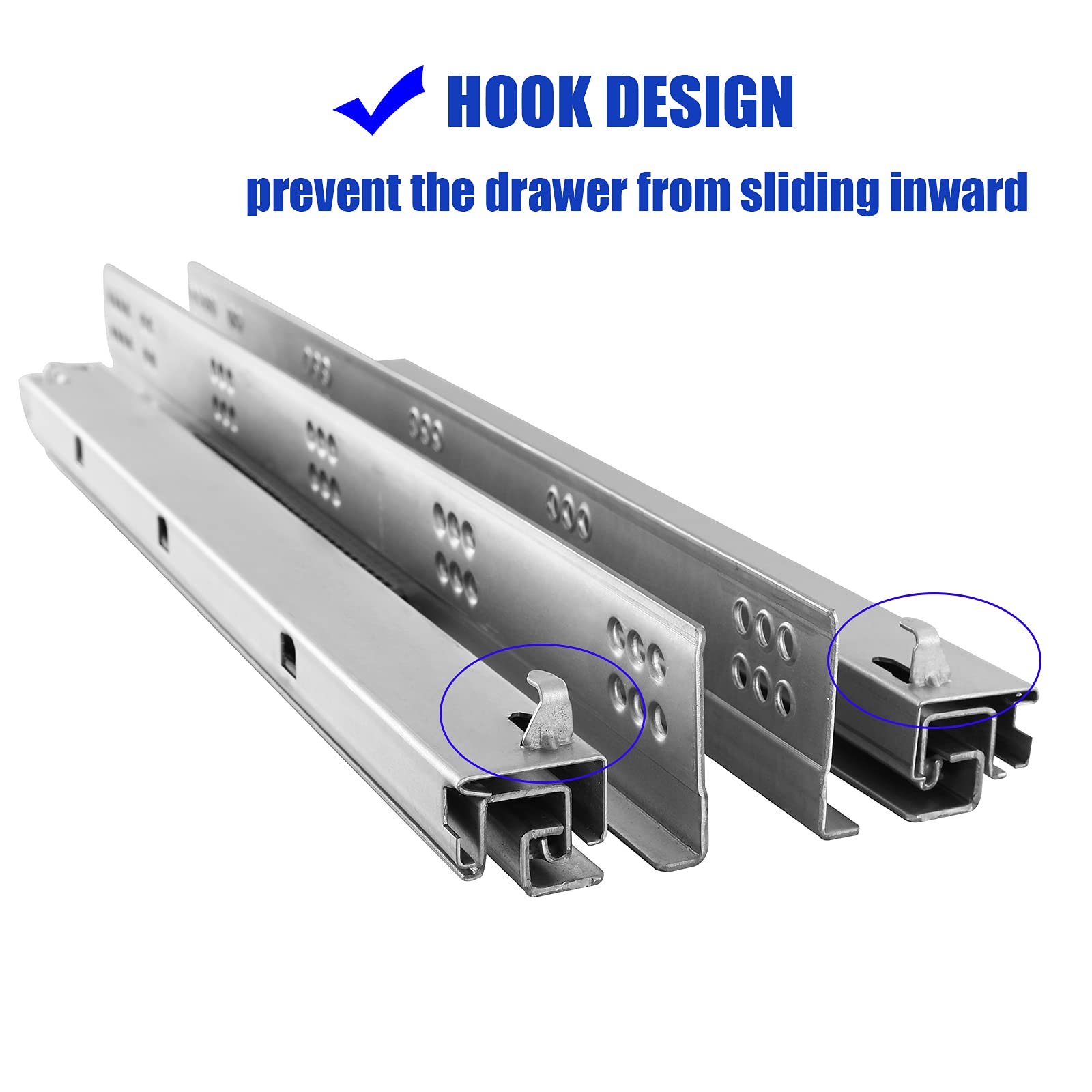 6 Pairs 18-Inch Undermount Soft Close Drawer Slides - Full Extension Concealed Drawer Rails with Mounting Screws, 3D Locking Device & Brackets | Perfect for Kitchen Cabinets, Dressers & DIY Furniture Projects