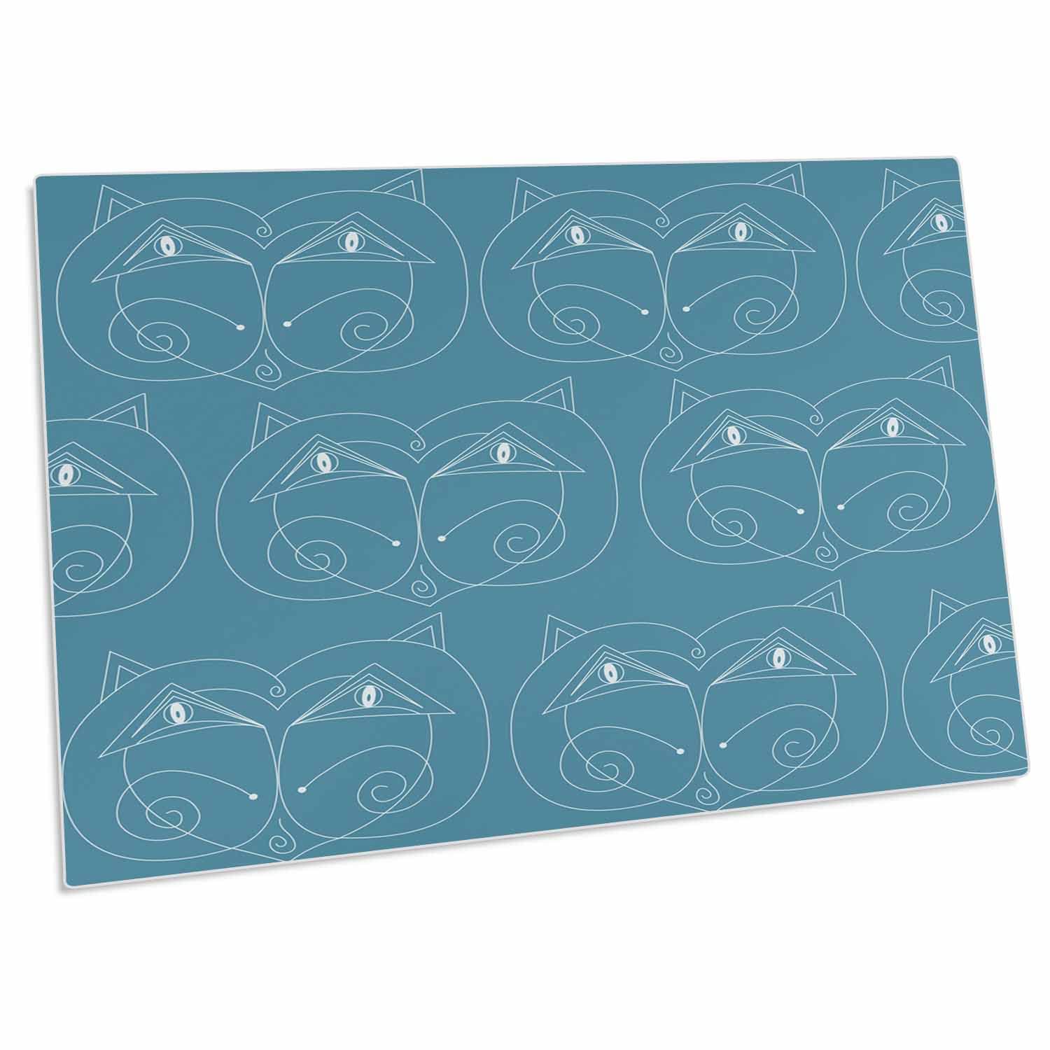 3D Rose Cat Faces Desk Pad Place Mats - Non-Slip Mouse Pad & Office Desk Mat for Computer, Gaming, Home Decor - Set of 4 (dpd-183182-1) - Perfect for Workstations, Dining Tables, and Pet Lover Gifts