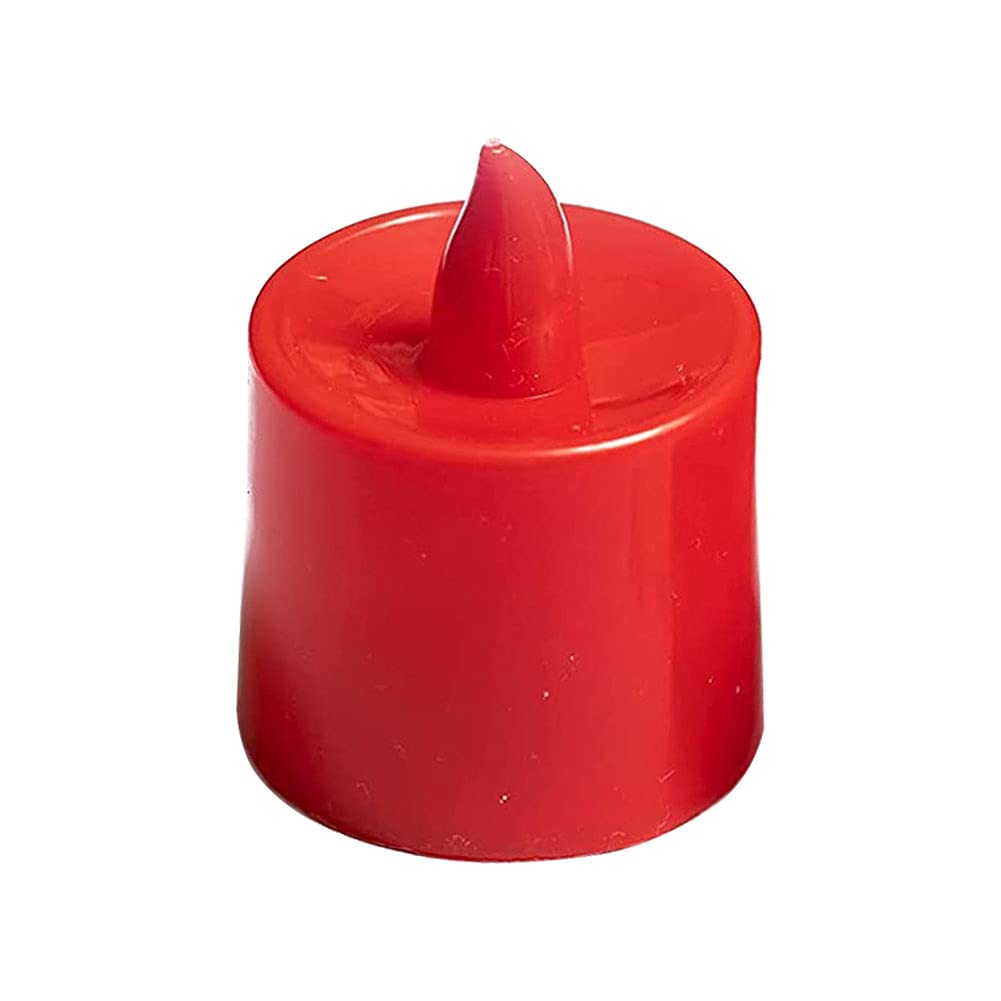 Red Flameless LED Tea Lights - Battery Operated Electric Candles for Valentine's Day, Wedding, Party Decor | Romantic Ambiance, Table Centerpiece, Home Decoration