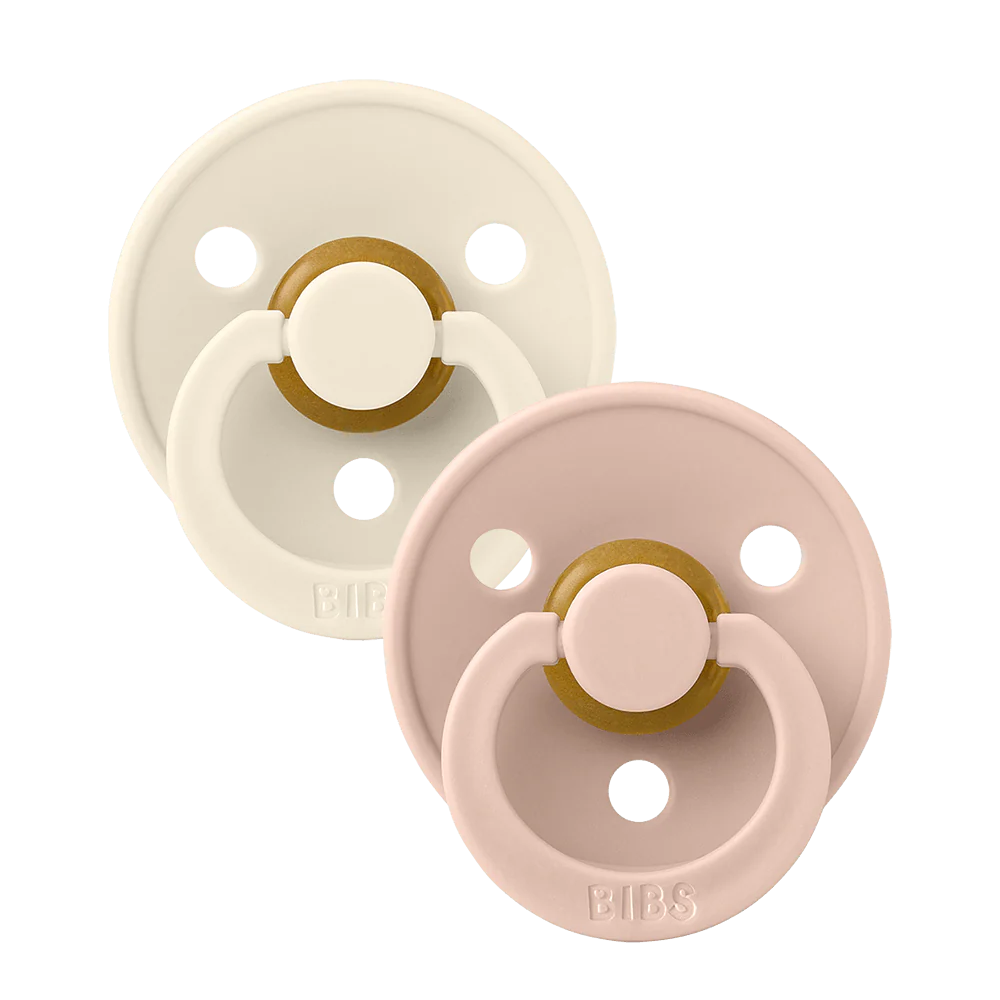 Anatomical Baby Pacifier with Soft Silicone Nipple - Ivory & Blush Colors - Perfect for Soothing Newborns and Infants During Sleep or Travel
