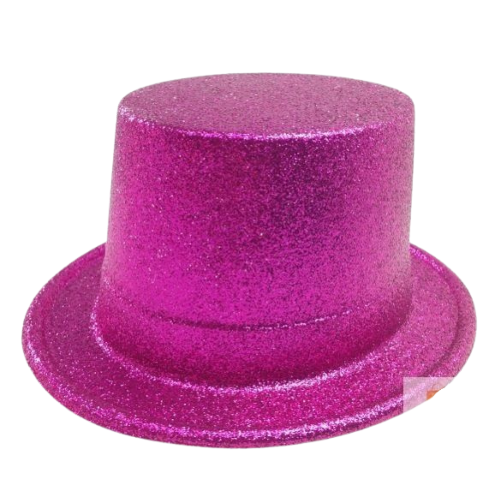 12 Pack Glitter Top Hats - Fancy Party Costume Accessories, Plastic Tall Hats for Dress Up, Bulk Hot Pink Hats for Halloween, Christmas, Bachelorette Parties & Costume Events