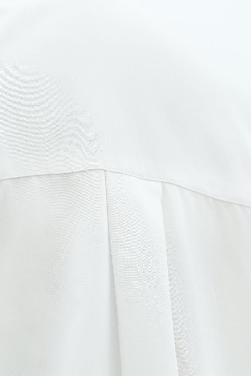 Ferret TENCEL™ Long Sleeve Shirt for Women - Soft Breathable Button Down Blouse in Porcelain White | Casual Office Wear & Spring Layering Essential