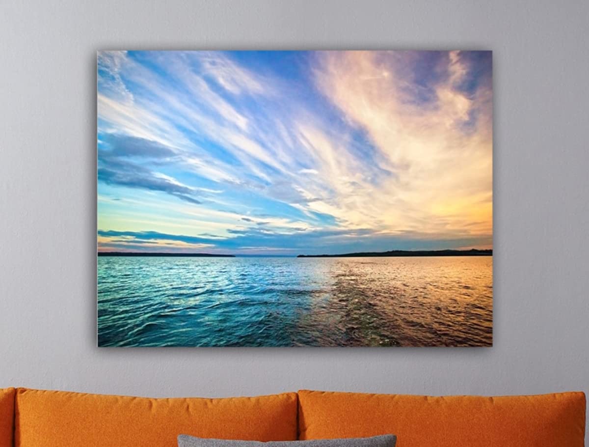 Seascape Canvas Wall Art - 20x30 Inches Coastal Beach Painting, Ocean Waves Decor for Living Room, Bedroom & Office - Perfect Gift for Home & Office Decor