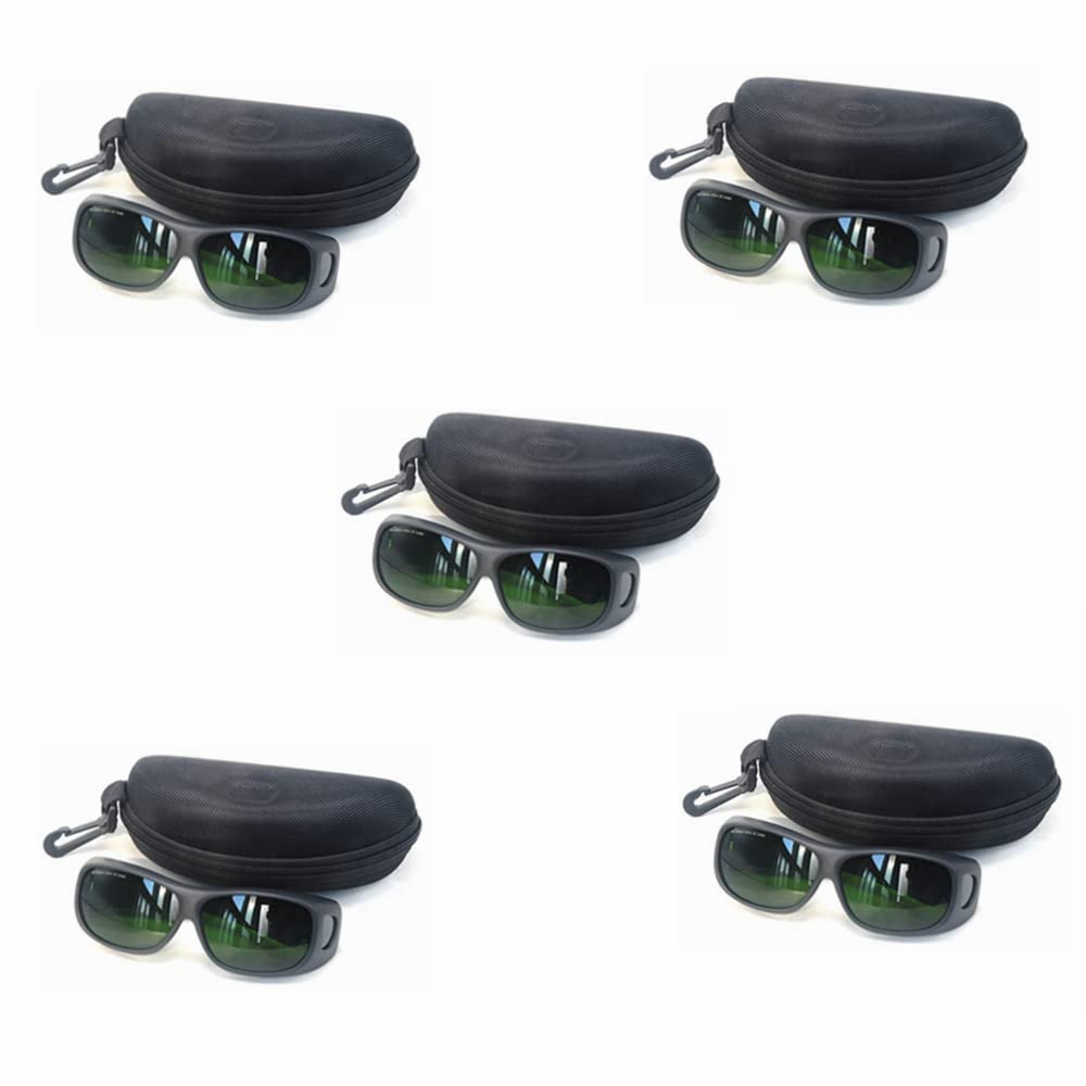 IPL CE OD5+ CE UV400 200nm-2000nm Laser Safety Goggles - 5 Pack for Laser Hair Removal & Cosmetic Procedures - Eye Protection for Professionals & DIY Use at Home or Clinic