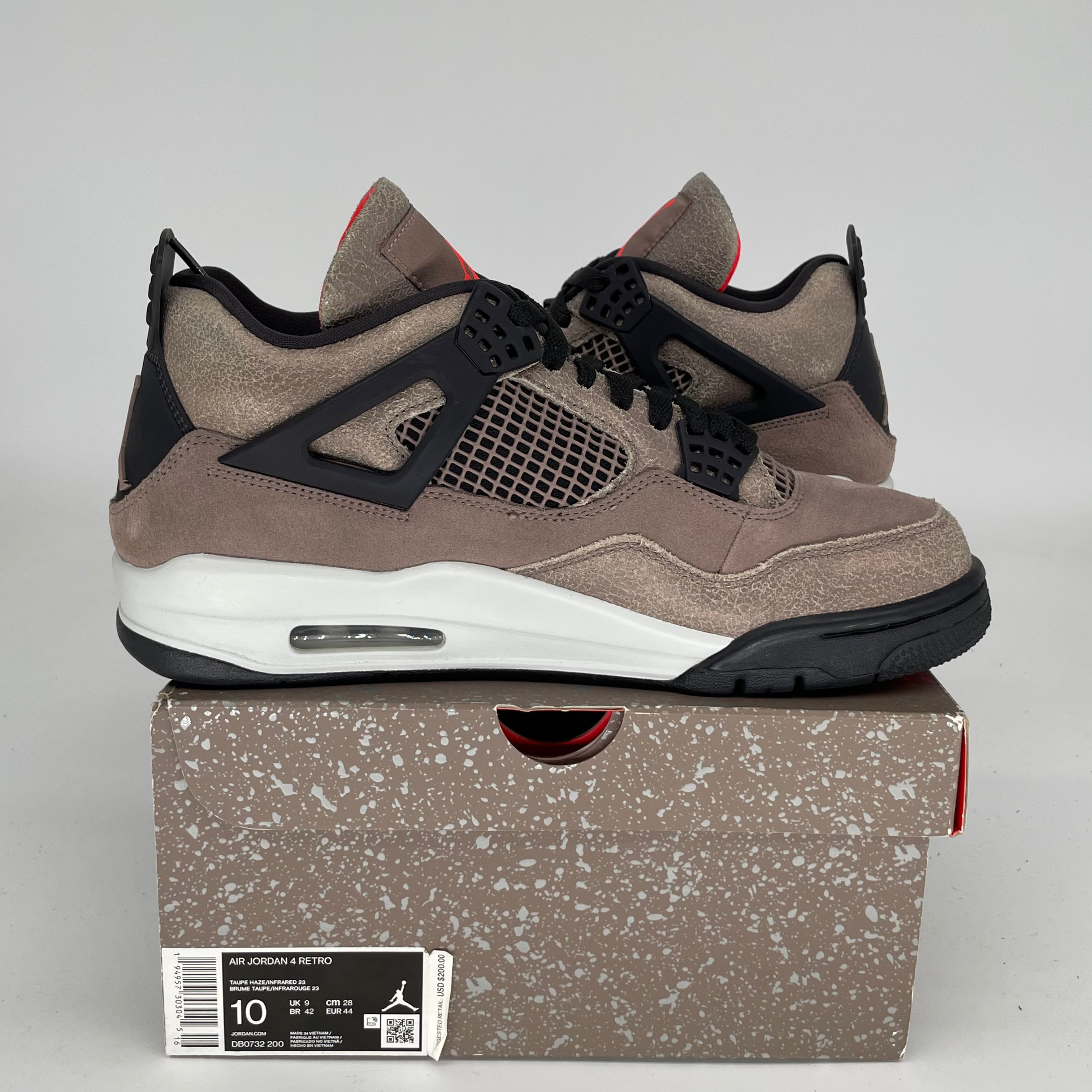 Air Jordan 4 Retro 'Taupe Haze' Men's Basketball Shoes - Size 10 (DB0732-200) | Authentic Sneakers for Streetwear & Casual Outfits