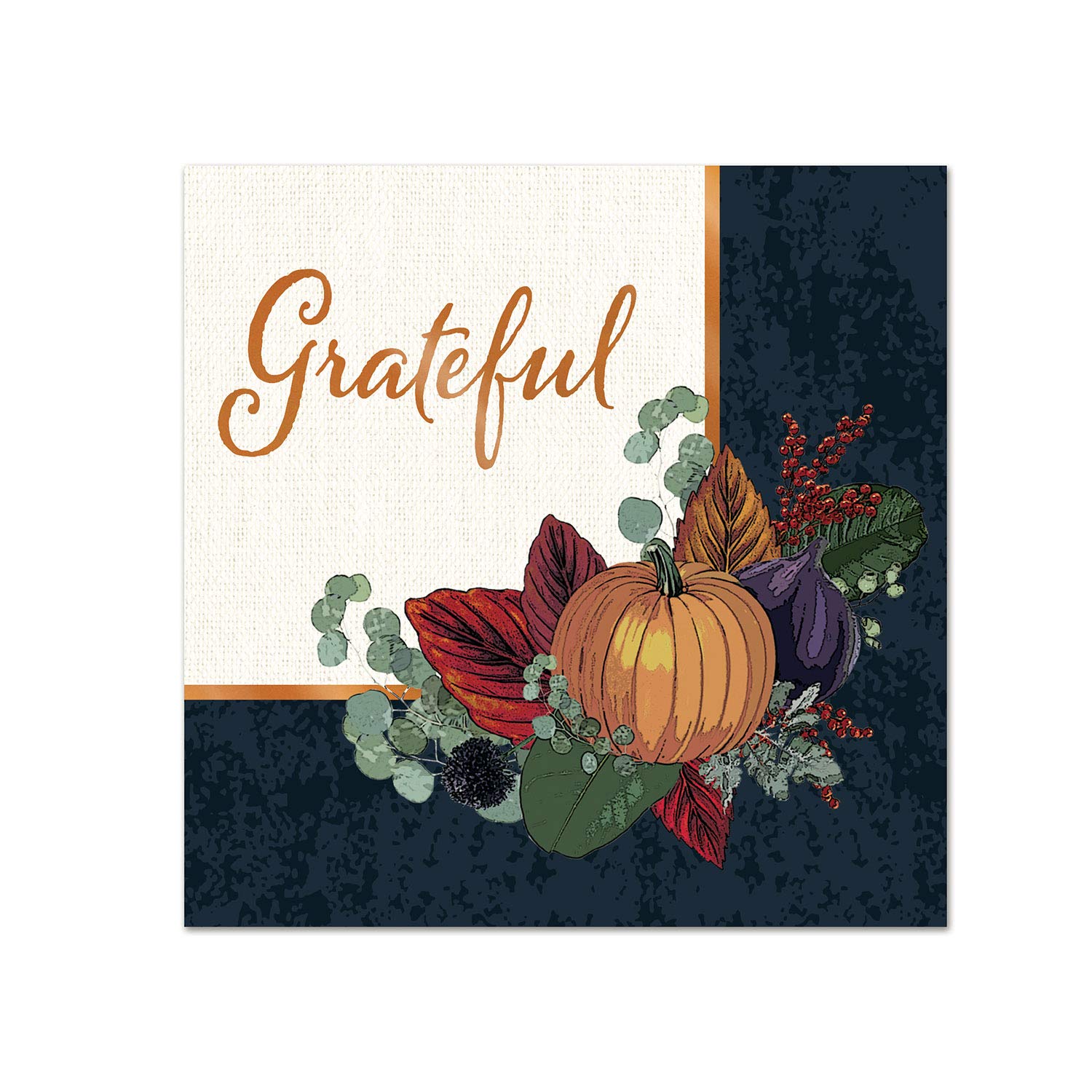 Premium Thanksgiving Beverage Napkins - Pack of 2, 100% Biodegradable Paper Napkins for Fall Parties, Holiday Dinners & Family Gatherings