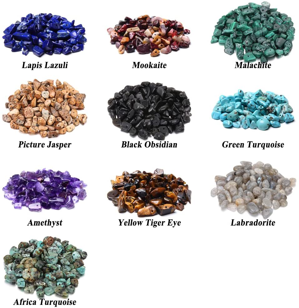 7-8mm Assorted Gemstone Chips Beads for Jewelry Making - DIY Bracelet, Necklace & Earrings Craft Supplies - Perfect for Gifts & Home Jewelry Projects