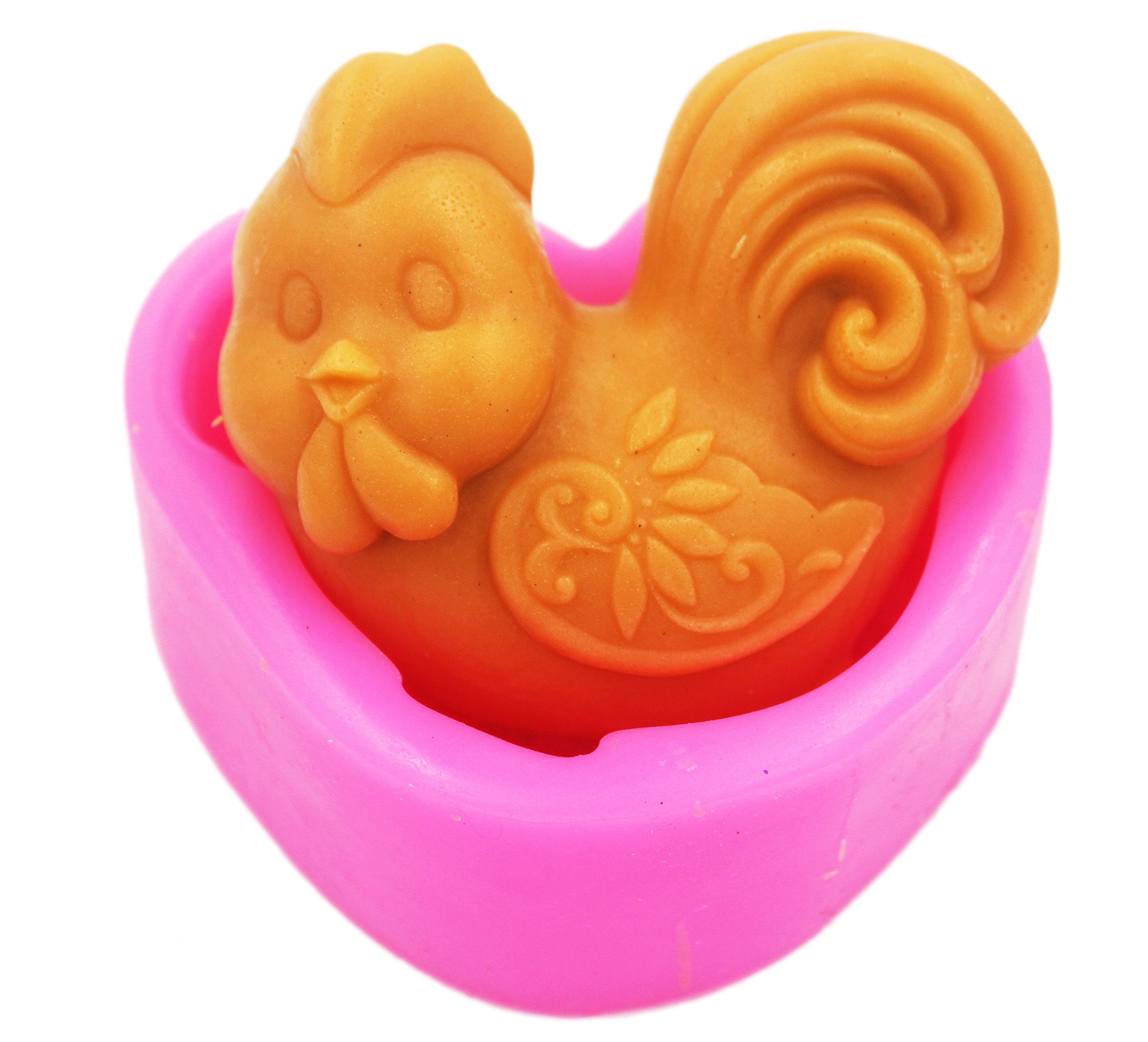 Longzang Zodiac Rooster S0240 Silicone Soap Mold - DIY Handmade Soap Making Craft Kit for Home Decor, Bathroom Essentials & Gift Ideas