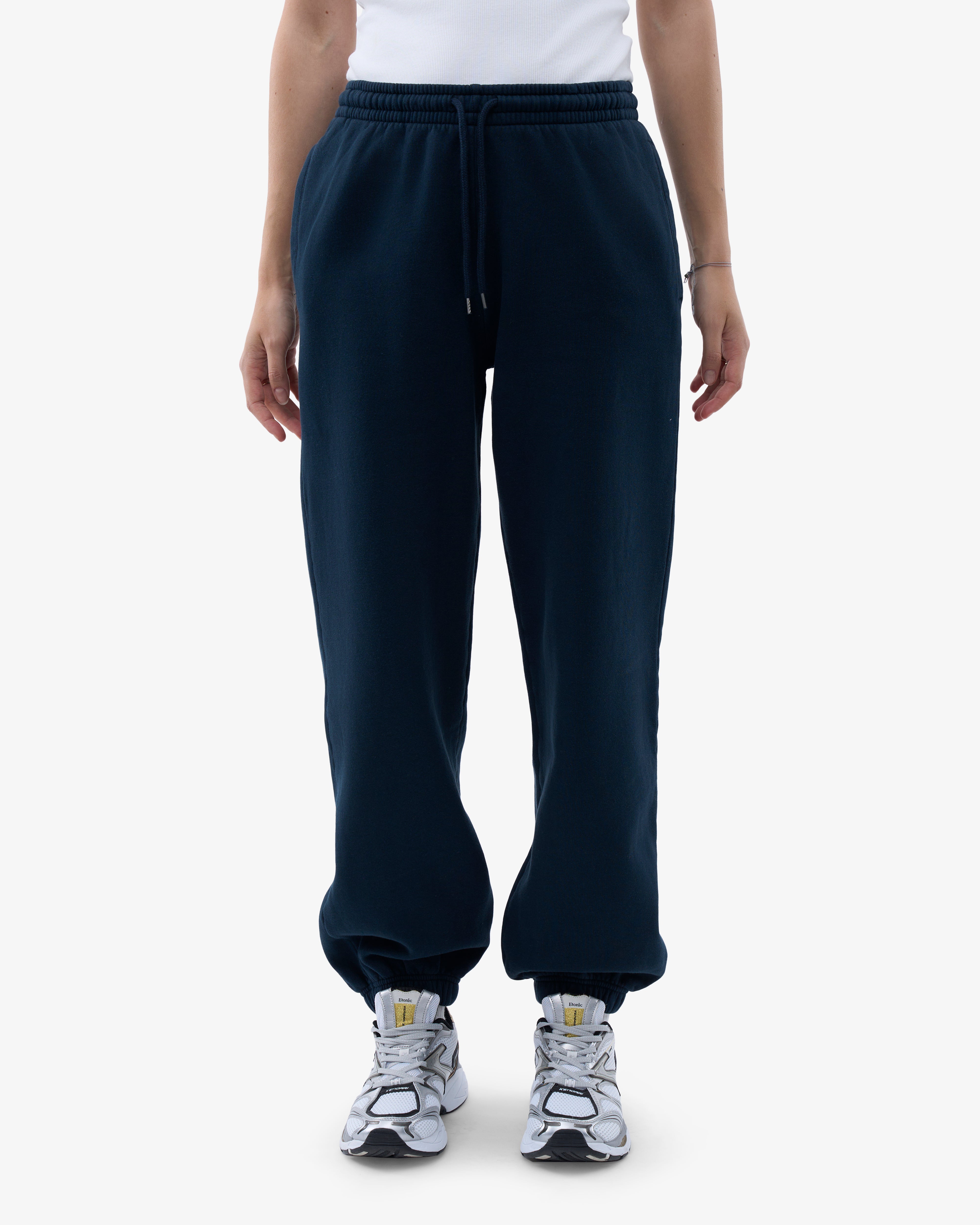 Organic Cotton Relaxed Sweatpants for Women - Soft & Comfortable Lounge Pants in Navy Blue - Perfect for Yoga, Running & Home Relaxation