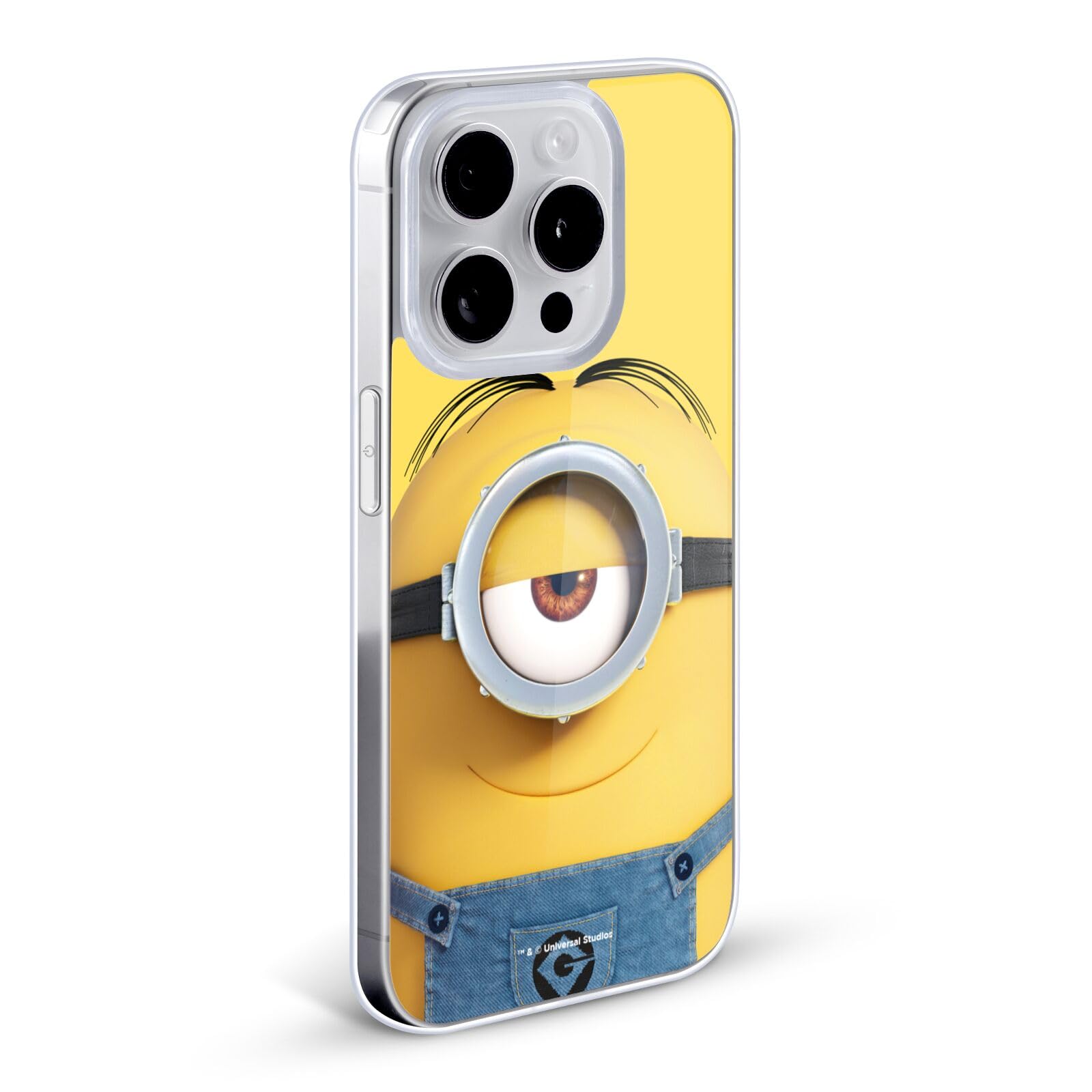 Officially Licensed Despicable Me Stuart Minions Soft Gel Phone Case for iPhone 7 Plus & iPhone 8 Plus - Cute Full Face Design, Shockproof Protection - Perfect Gift for Kids & Minions Fans