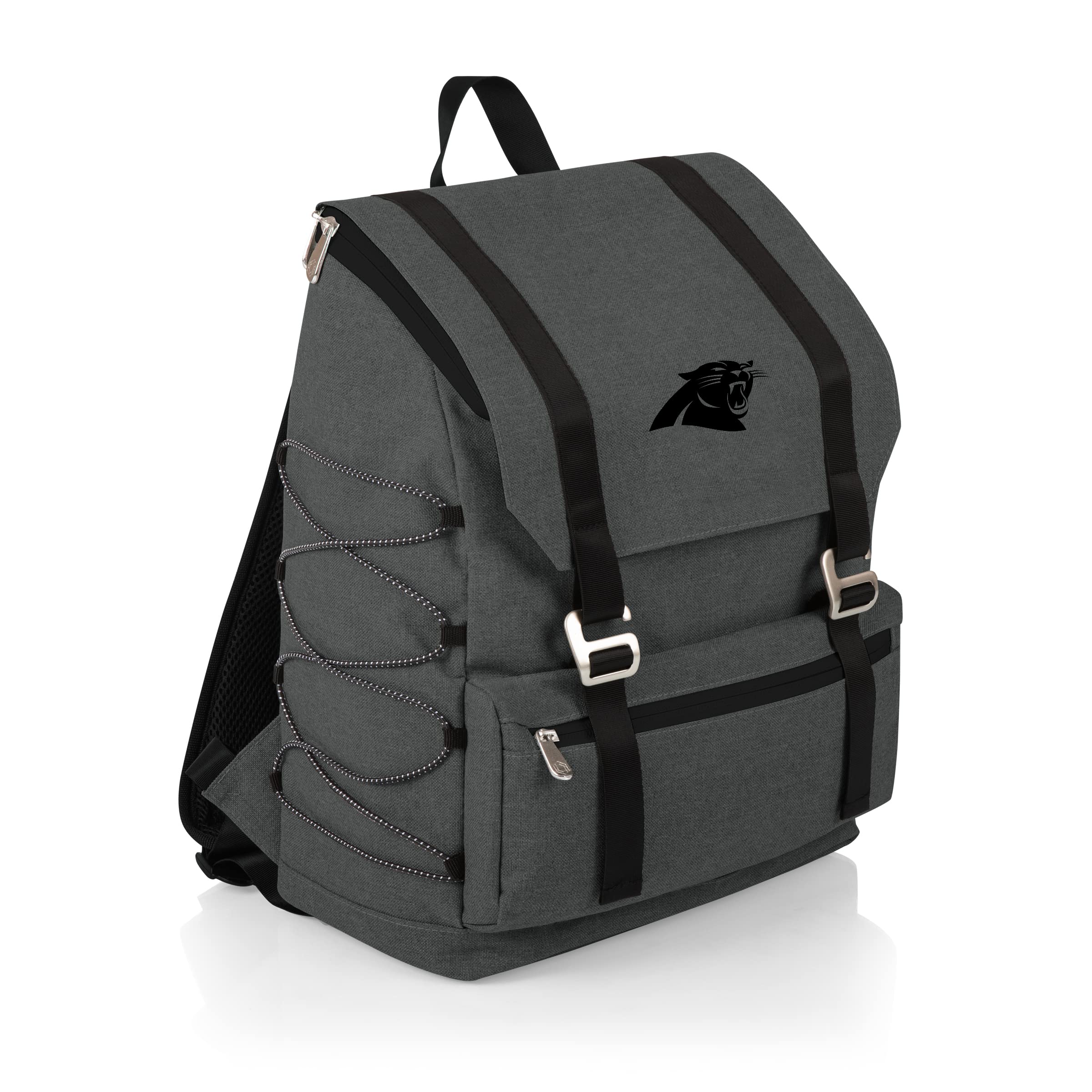 PICNIC TIME NFL Carolina Panthers OTG Traverse Backpack Cooler - Insulated Soft Cooler Backpack for Hiking, Camping & Tailgating - Lightweight & Durable (Heathered Gray) - Perfect for Outdoor Adventures, Sports Games & Beach Trips