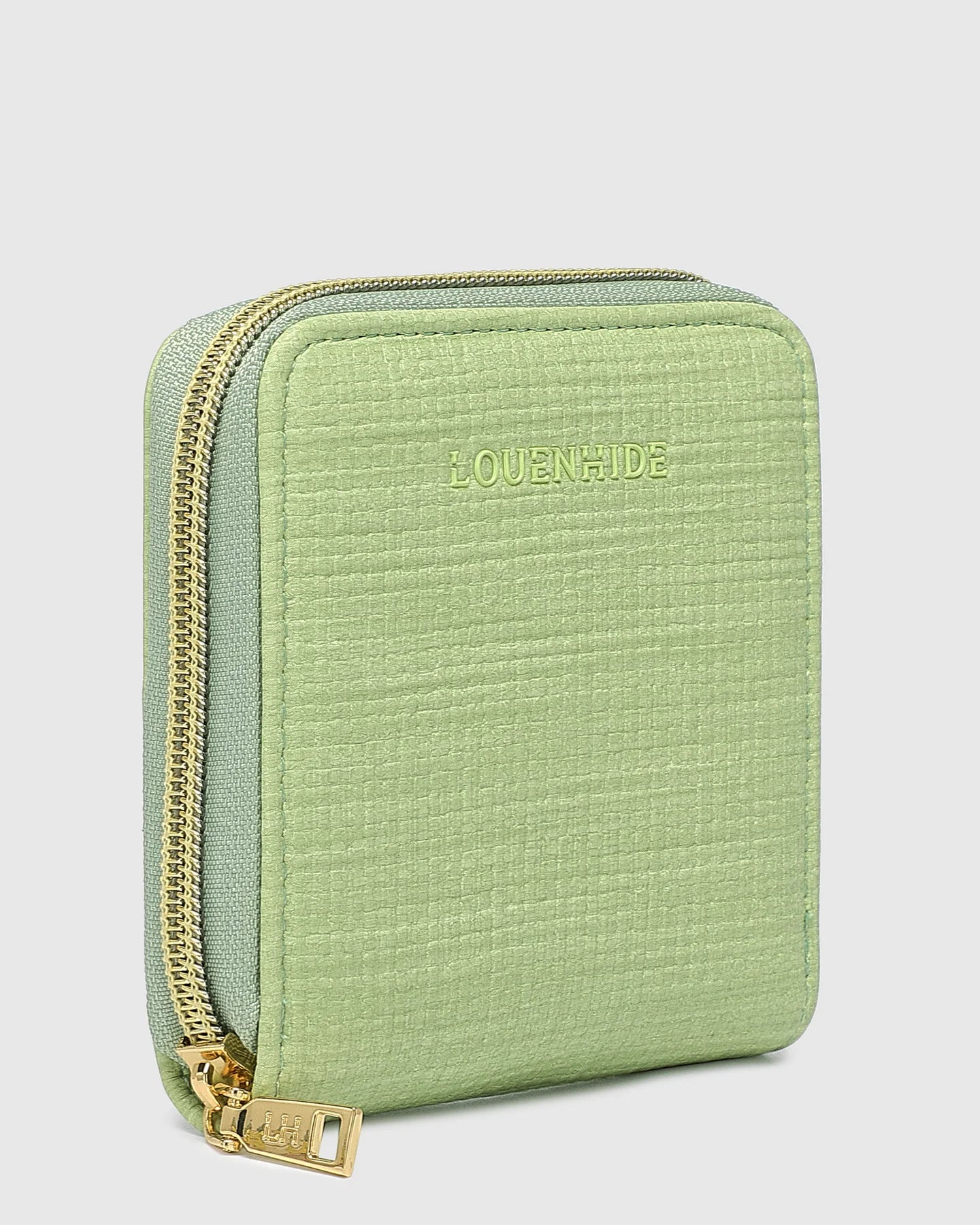 Luxury Juniper Pistachio Leather Jewelry Box by Louenhide - Perfect for Travel, Gifts & Organizing Necklaces, Rings & Earrings