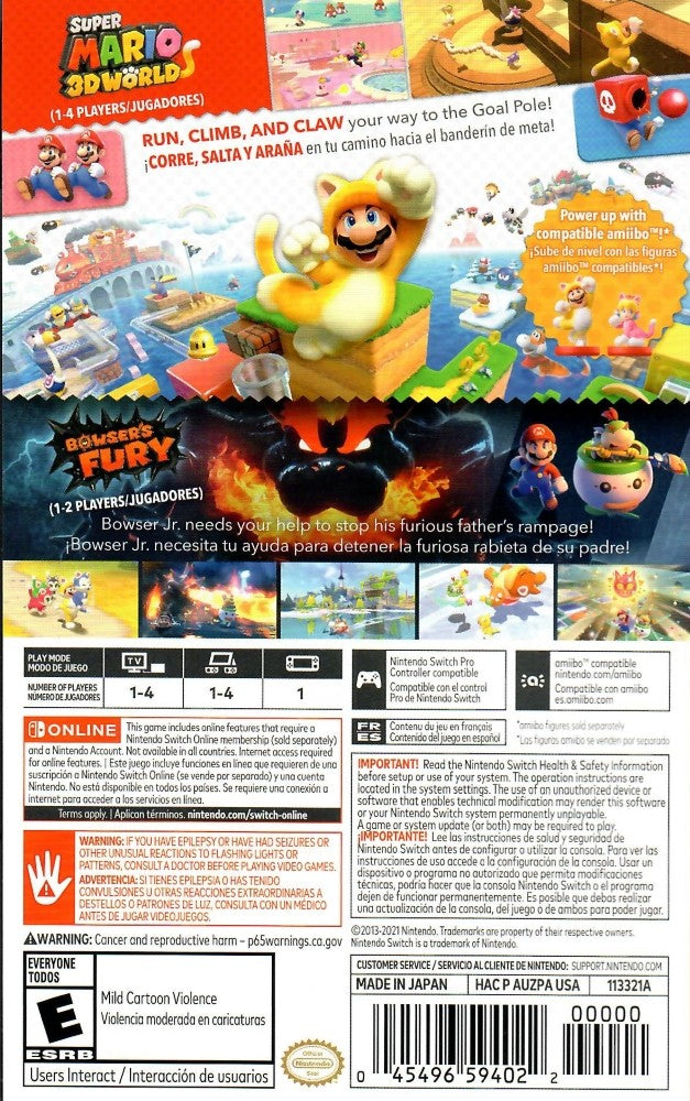 Super Mario 3D World + Bowser's Fury - Nintendo Switch Game | Adventure Platformer with Multiplayer Co-op | Perfect for Family Game Nights & Mario Fans