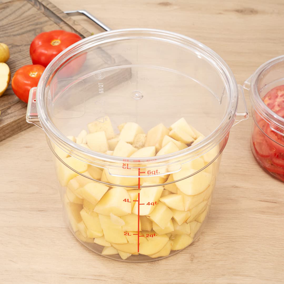 Met Lux Food Storage Container Lids - 10 Pack Round Clear Plastic Lids for Marinating & Meal Prep | Dishwasher Safe, Freezer Safe with Date Indicator | Replacement Lids for Restaurantware Containers (Containers Sold Separately) | Perfect for Kitchen Organization, Food Storage & Meal Planning