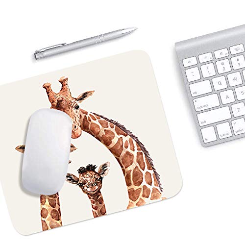 EKOBLA Giraffe Design Gaming Mouse Pad - Non-Slip Rubber Base, 9.5x7.9 Inch Thick Mouse Mat for PC & Laptop - South African Safari Animal Wildlife Theme - Perfect for Office, Gaming & Home Computer Use