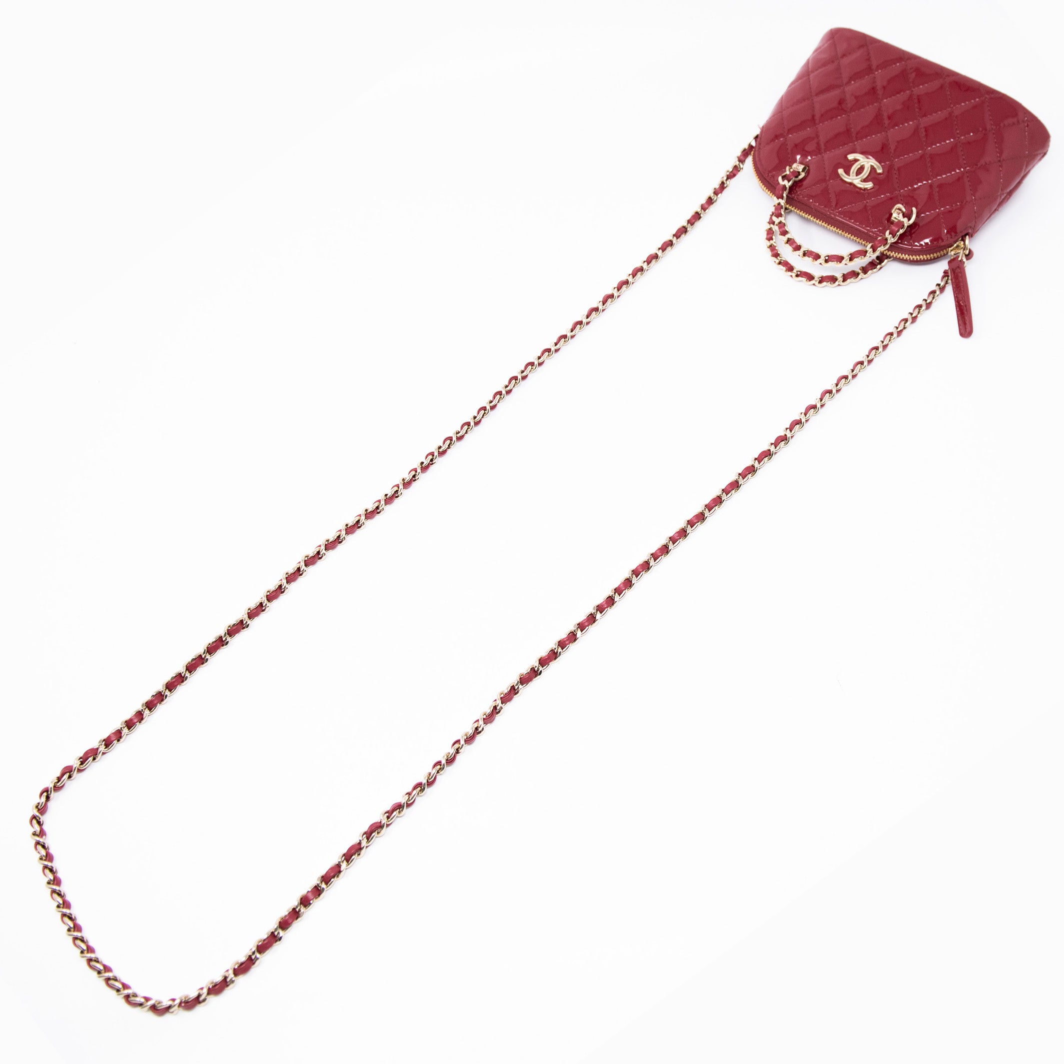 Chanel Burgundy Coco Quilted Leather Crossbody Clutch Bag with Chain - Perfect for Evening Parties, Weddings & Special Occasions