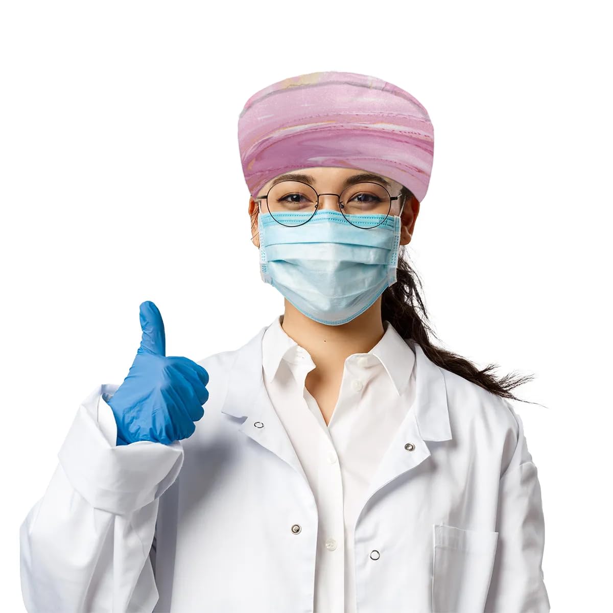 Honeybaby Cartoon Planets Universe Scrub Cap - Adjustable Medical Hat with Buttons for Nurses & Healthcare Workers - Perfect for Hospitals, Clinics & Nursing Shifts