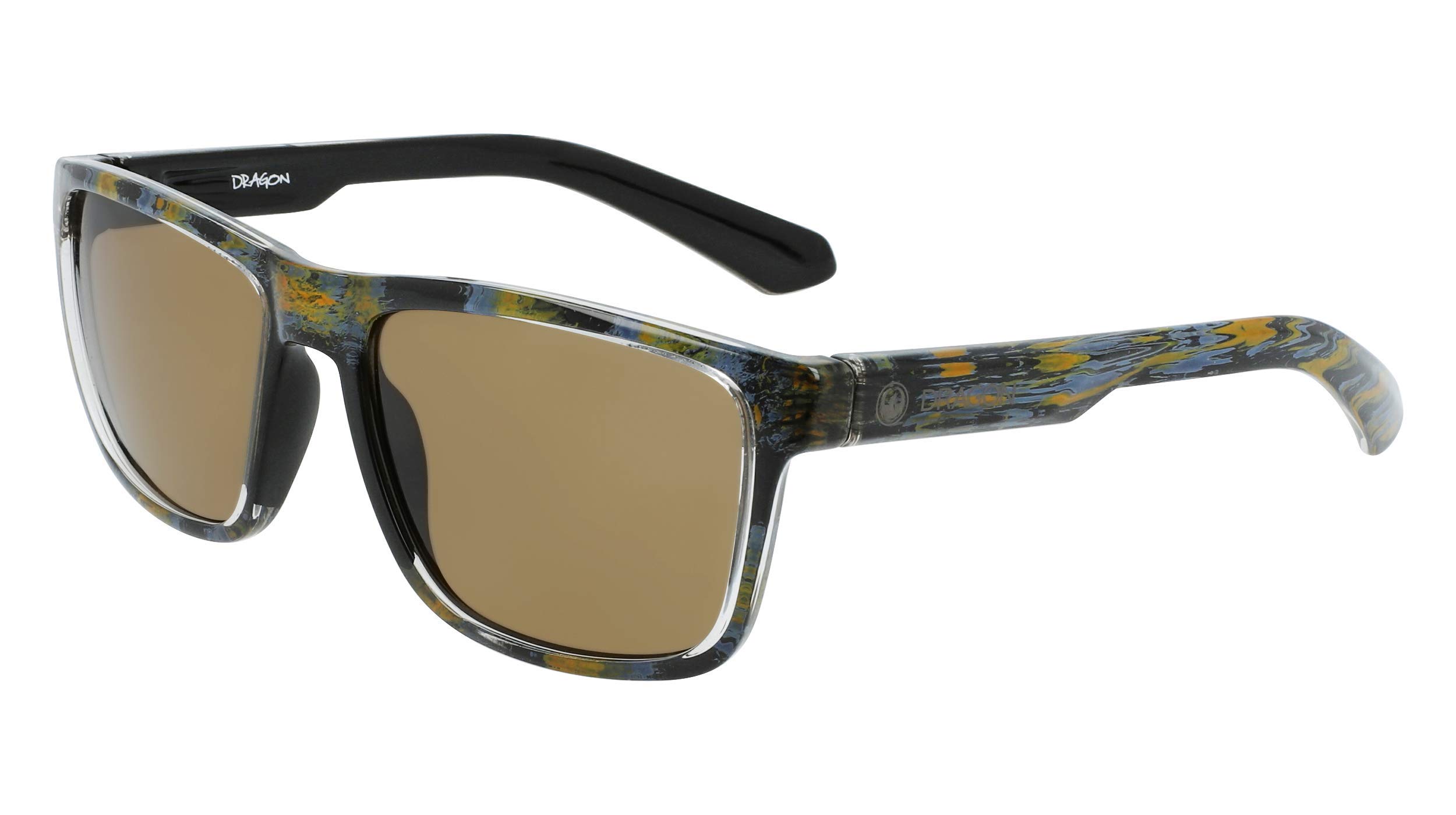 Dragon Men's DR Reed Rectangular Sunglasses - ROB Machado Resin/LL Brown Frame (57-17-140) | UV Protection, Polarized Lenses for Driving, Beach & Outdoor Activities