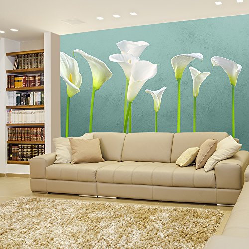 Arum Lilies With Teal Background