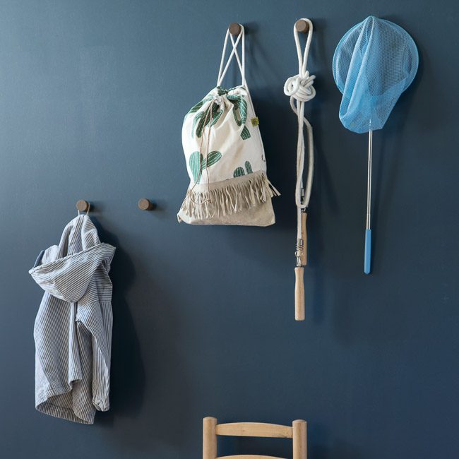 EKTA LIVING Wooden Coat Hook - Large 7cm Smoked Oak Wall Hanger for Entryway, Bathroom & Bedroom Organization