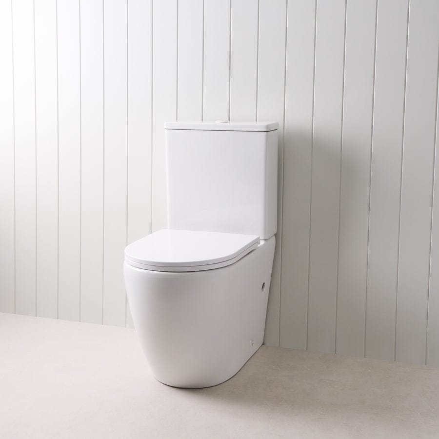 Modern Curved Back Wall-Mounted Toilet Suite - Space-Saving Design for Small Bathrooms & Contemporary Homes | Perfect for Apartments, Powder Rooms & Luxury Bathroom Renovations