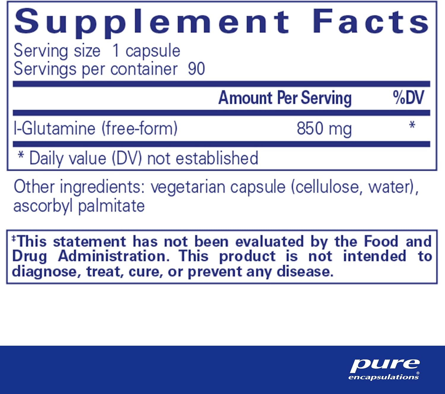 Pure Encapsulations L-Glutamine 850mg Powder - Supports Muscle Recovery, Gut Health & Immune System - Ideal for Athletes, Fitness Enthusiasts & Digestive Wellness