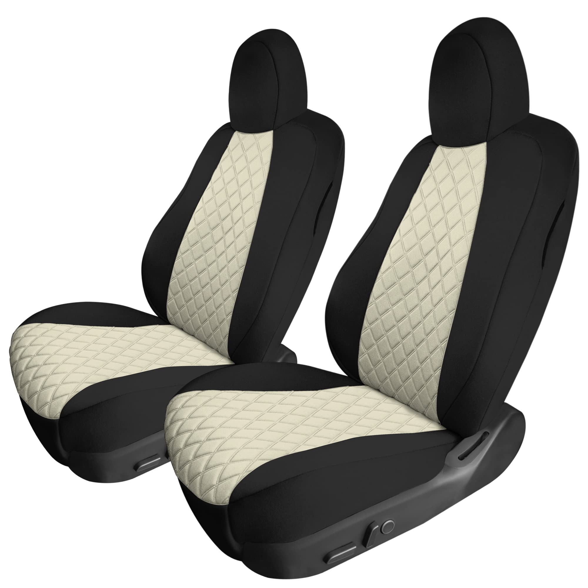 TLH Custom Fit Waterproof Beige Seat Covers for Tesla Model Y 2020-2024 - Front Set Premium Automotive Interior Accessories | Perfect for Road Trips & Daily Commute
