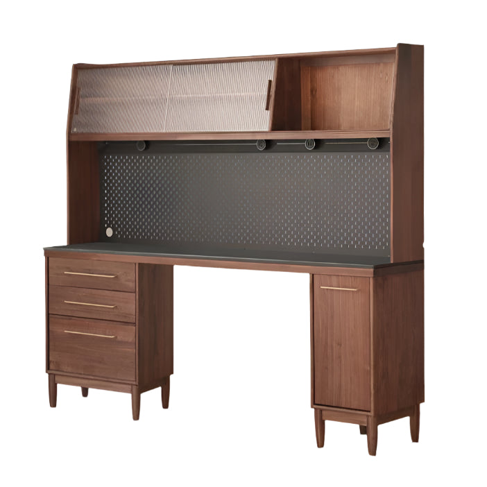 Premium Black Walnut Multi-Function Storage Sideboard - Modern Entryway Console Table with Drawers & Shelves - Perfect for Living Room, Dining Room, or Hallway Organization
