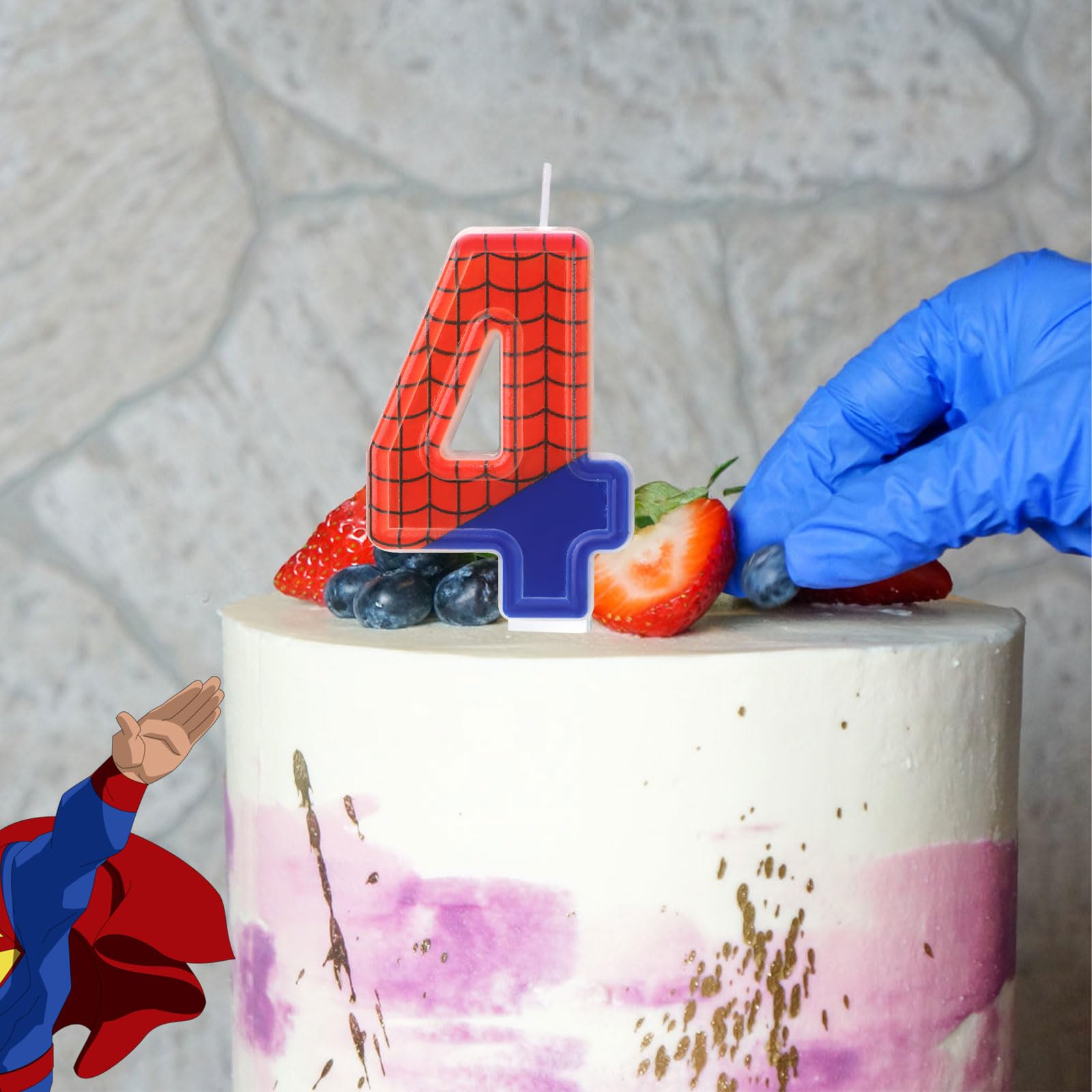 Spider Themed Birthday Candles - Spider Web Number Cake Topper Candles for Boys Birthday Party & Halloween Decorations (Set of 4) | Perfect for Spooky Birthday Cakes, Halloween Desserts, and Themed Party Decor
