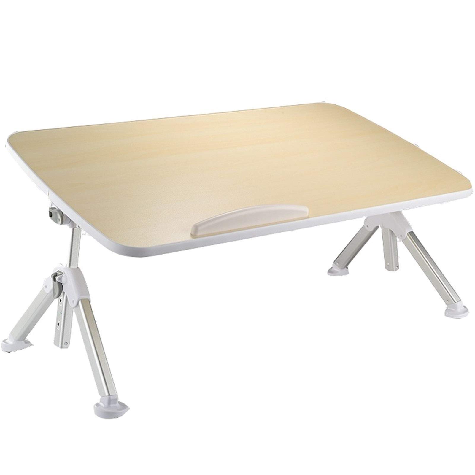 Adjustable Foldable Laptop Stand & Portable Bed Table - Ergonomic Notebook Holder for Sofa, Floor, Office & Kids - Multi-Angle Standing Desk for Work, Study, Reading & Breakfast in Bed (Beige)