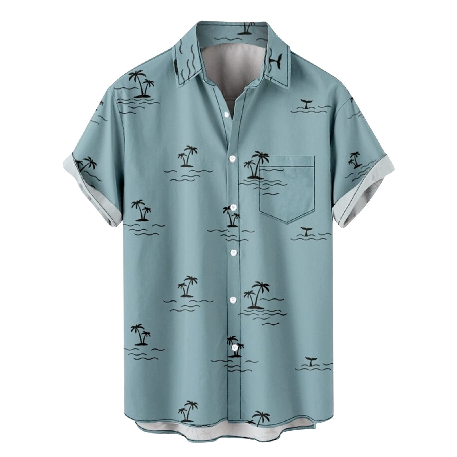 Men's Printed Hawaiian Shirts - Short Sleeve Button Down Beach Shirts for Summer Vacation, Luau Party & Tropical Getaway - Cheer Uniform & Casual Undershirt