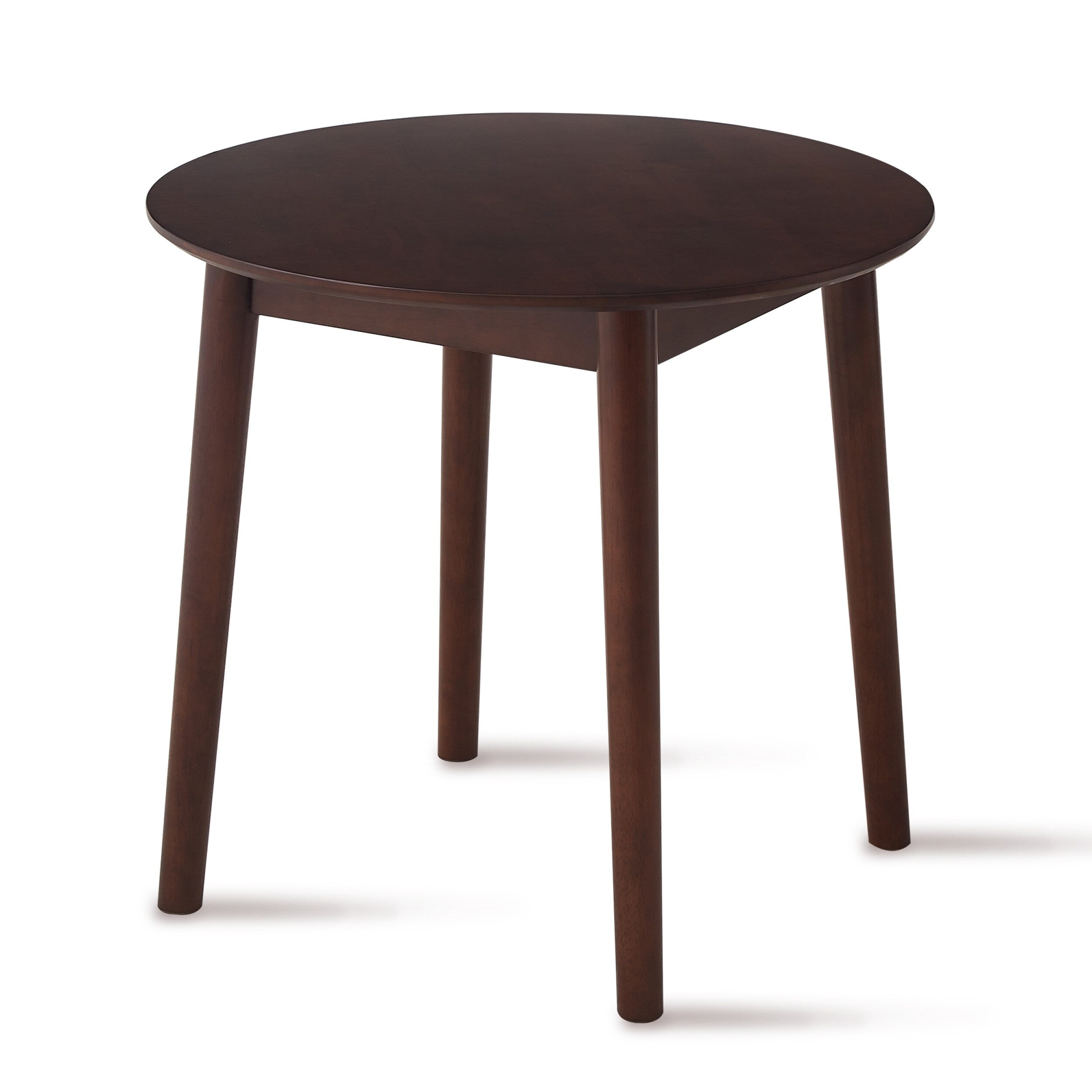 42.01 Inch Round Kitchen Dining Table for 4 - MDF Top with Wood Veneer & Rubberwood Legs - Perfect for Small Spaces, Breakfast Nook, and Cozy Family Meals