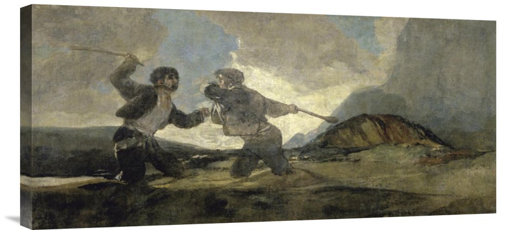 Francisco De Goya Fight with Cudgels Canvas Wall Art Print - Gallery Wrap Giclee Reproduction - Perfect for Living Room, Bedroom & Office Decor