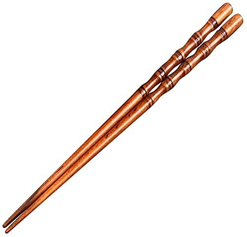 Premium Reusable Wooden Chopsticks Set - 2 Pairs Natural Handmade Dishwasher Safe Chopsticks (23.5cm) - Chinese Classic Style Tableware for Asian Cuisine, Sushi, Ramen, Home Kitchen & Restaurant Dining - Perfect Gift for Food Lovers