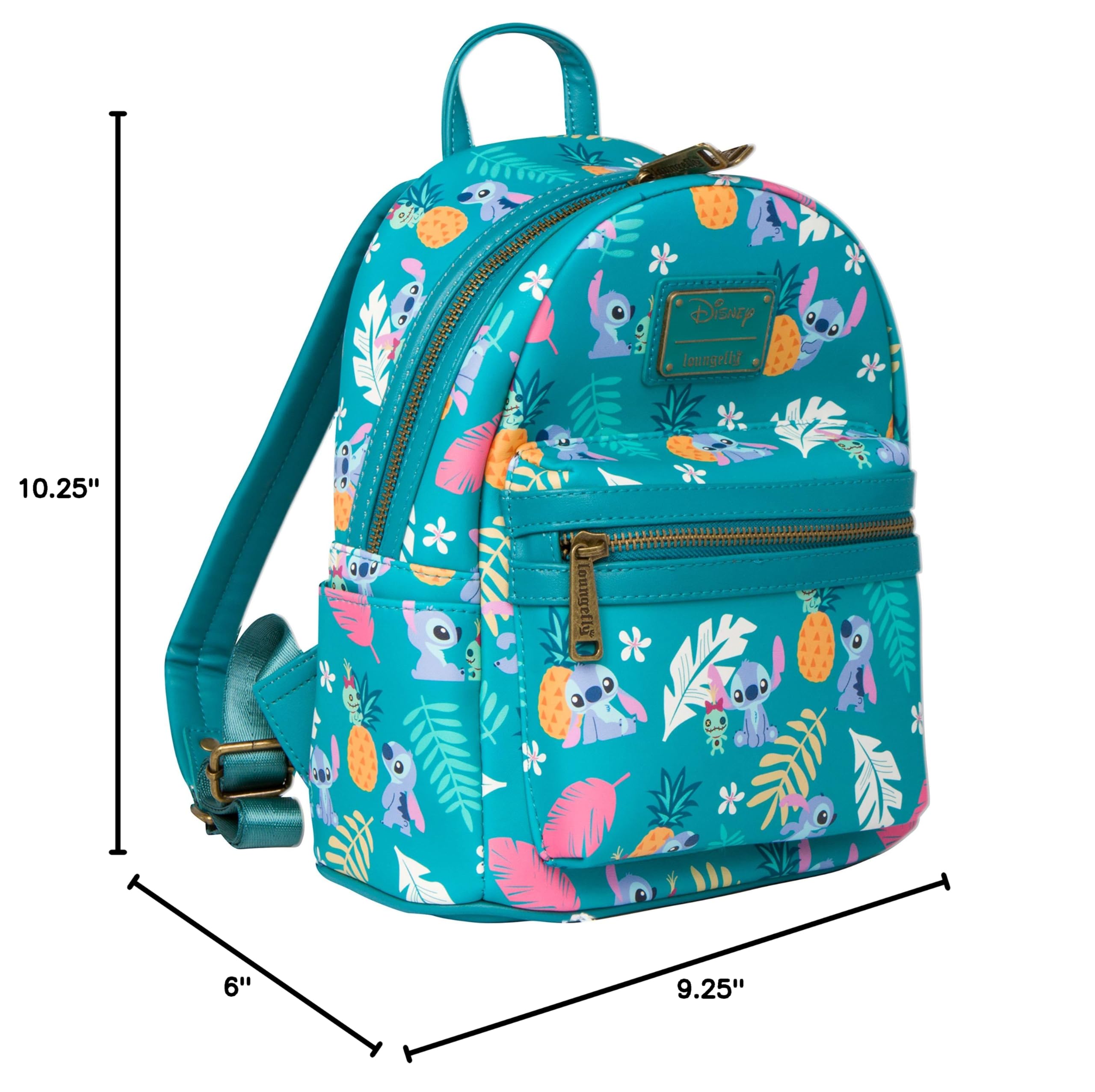 Loungefly Disney Lilo & Stitch Mini Backpack for Women - Cute Cartoon Character Small Crossbody Bag for School, Travel & Cosplay