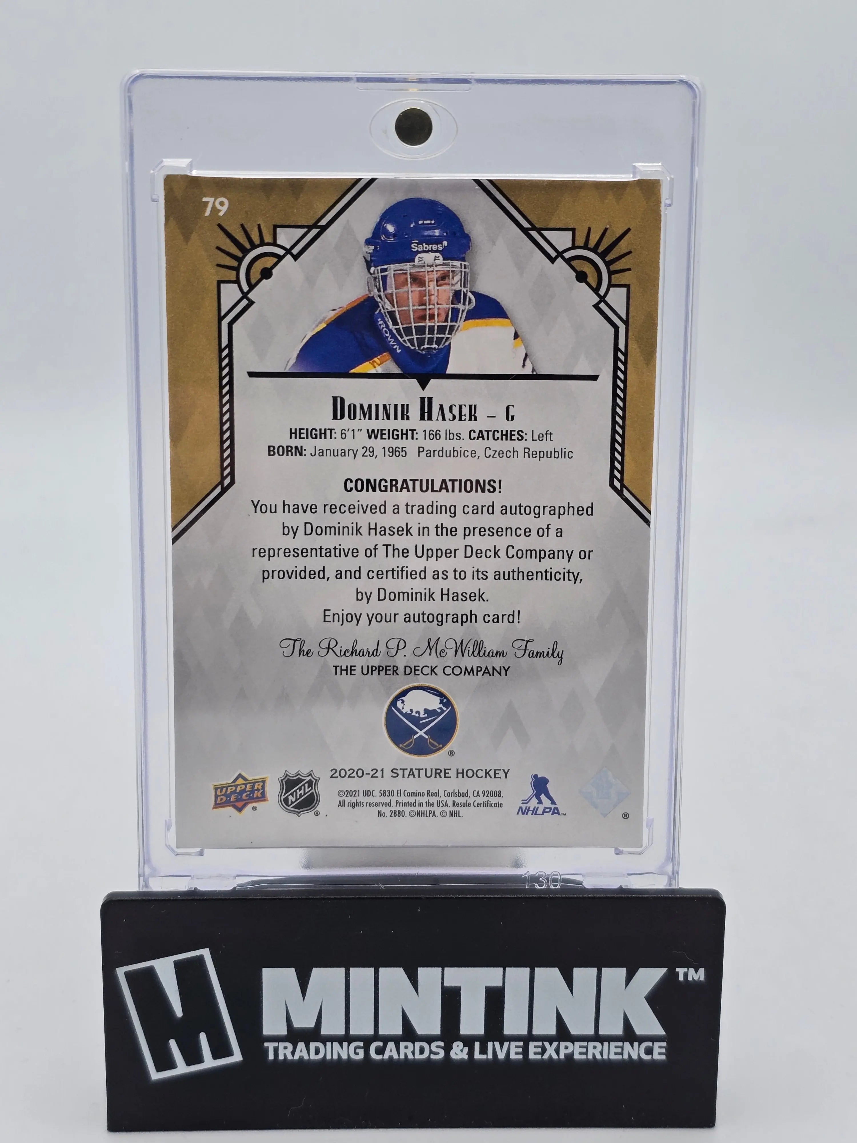 2020-21 Upper Deck Stature Hockey Dominik Hasek Rainbow Auto Autograph Card - Rare Collectible for NHL Fans & Sports Memorabilia Enthusiasts - Perfect for Display, Trading, and Investment