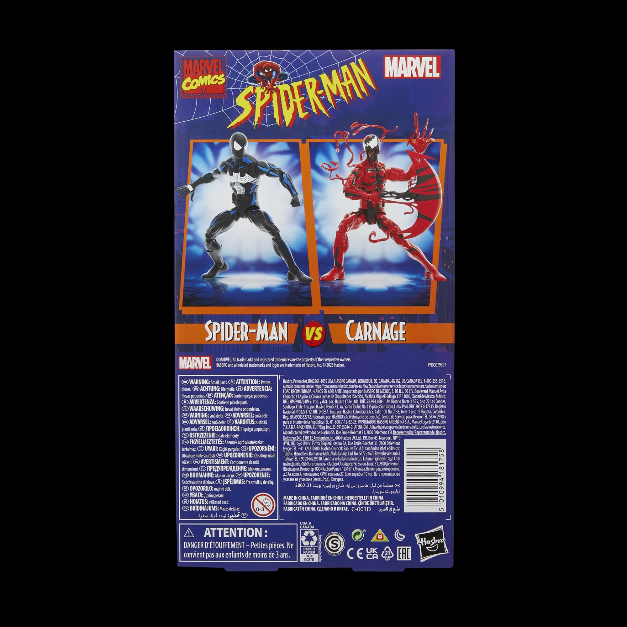 Marvel Legends Series Spider-Man Symbiote & Carnage 6-Inch Action Figures 2-Pack - Collectible Superhero Toys for Kids & Adults Ages 4+ - Perfect for Display, Play & Marvel Comics Fans