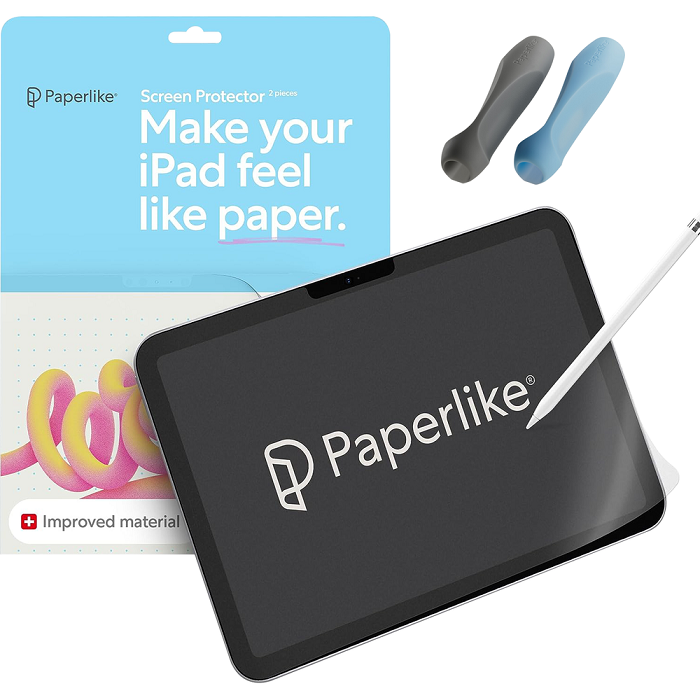 Paperlike 2.1 Matte Screen Protector for iPad Pro/Air/Mini - 2 Pack with Free Apple Pencil Tips (2023-2024 Models) | Anti-Glare Drawing & Writing Film for Digital Artists & Note Takers