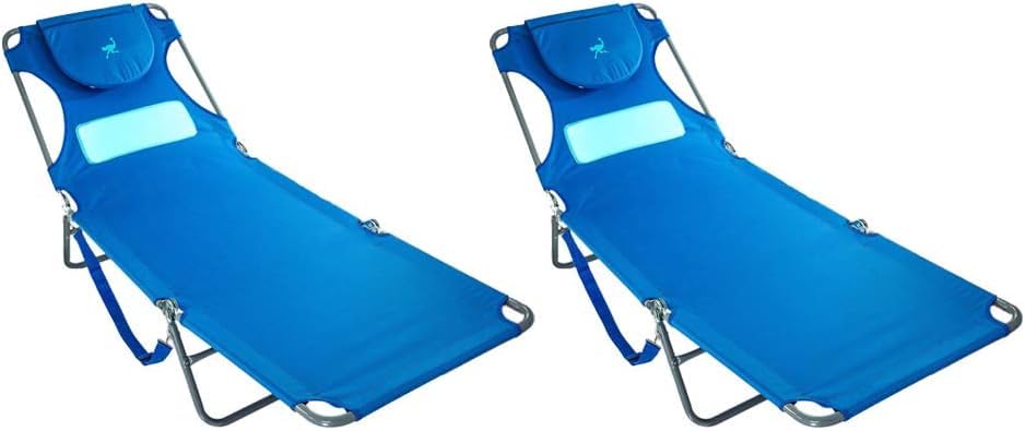 Premium Ostrich Comfort Lounger - 2 Pack Face Down Sunbathing Chaise Lounge for Beach, Poolside & Backyard Relaxation | Ergonomic Design for Ultimate Comfort