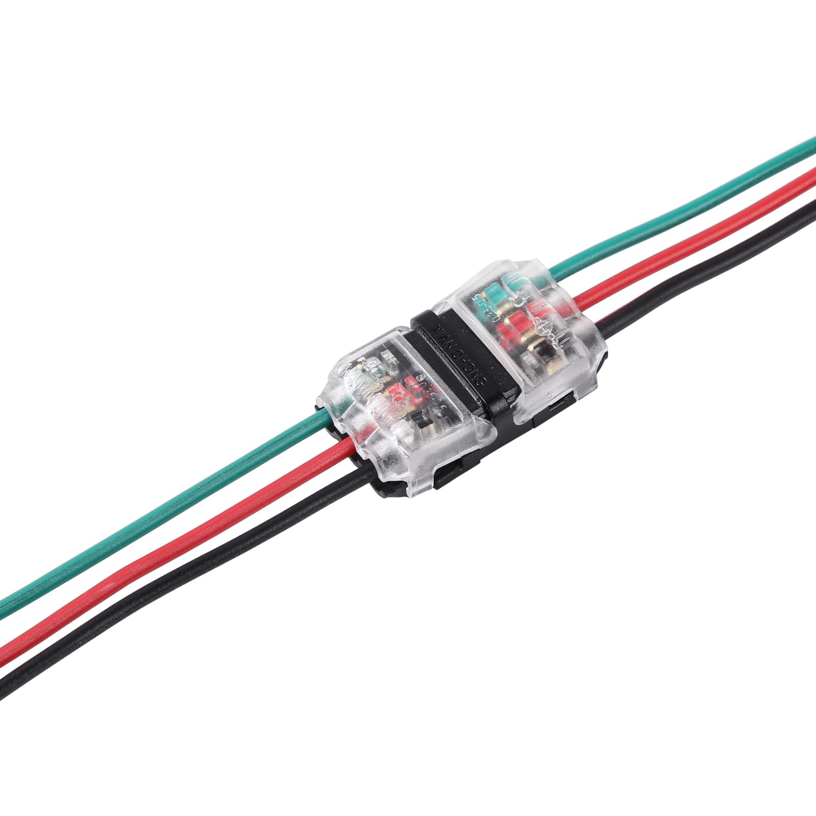 Brightfour 24 Pack Low Voltage Wire Connectors - 2 Way 3 Pin Solderless Automotive Electrical Connectors for 20-24 AWG Wires | Secure & Reliable Connection for DIY Car Audio, LED Lighting & Home Electrical Projects