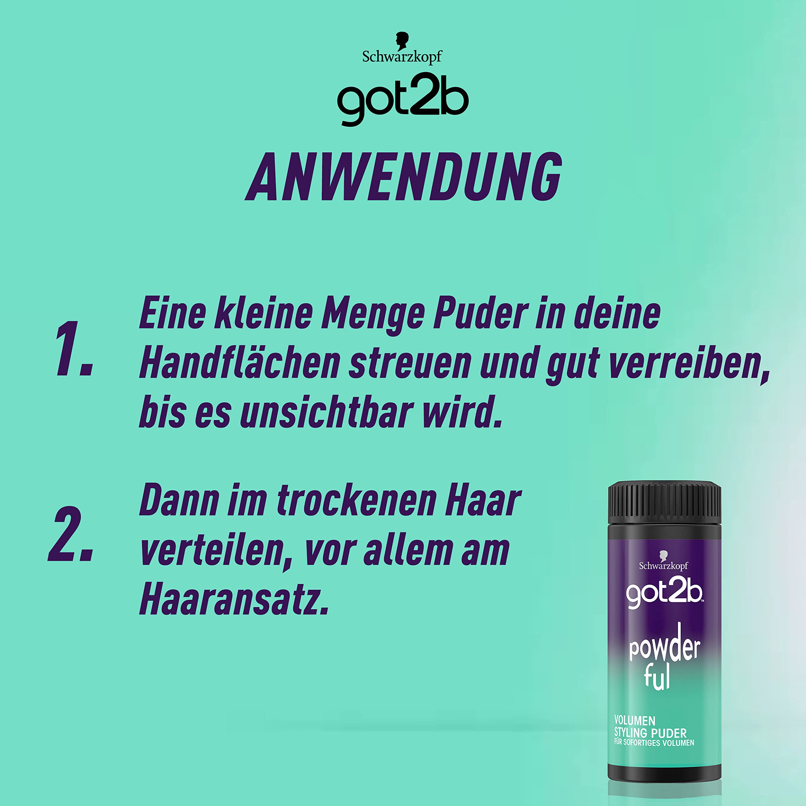 Got2B Schwarzkopf Powder'Ful Volumizing Styling Powder 10g - Texturizing Hair Powder for Volume & Lift - Perfect for Fine, Flat Hair & Updos