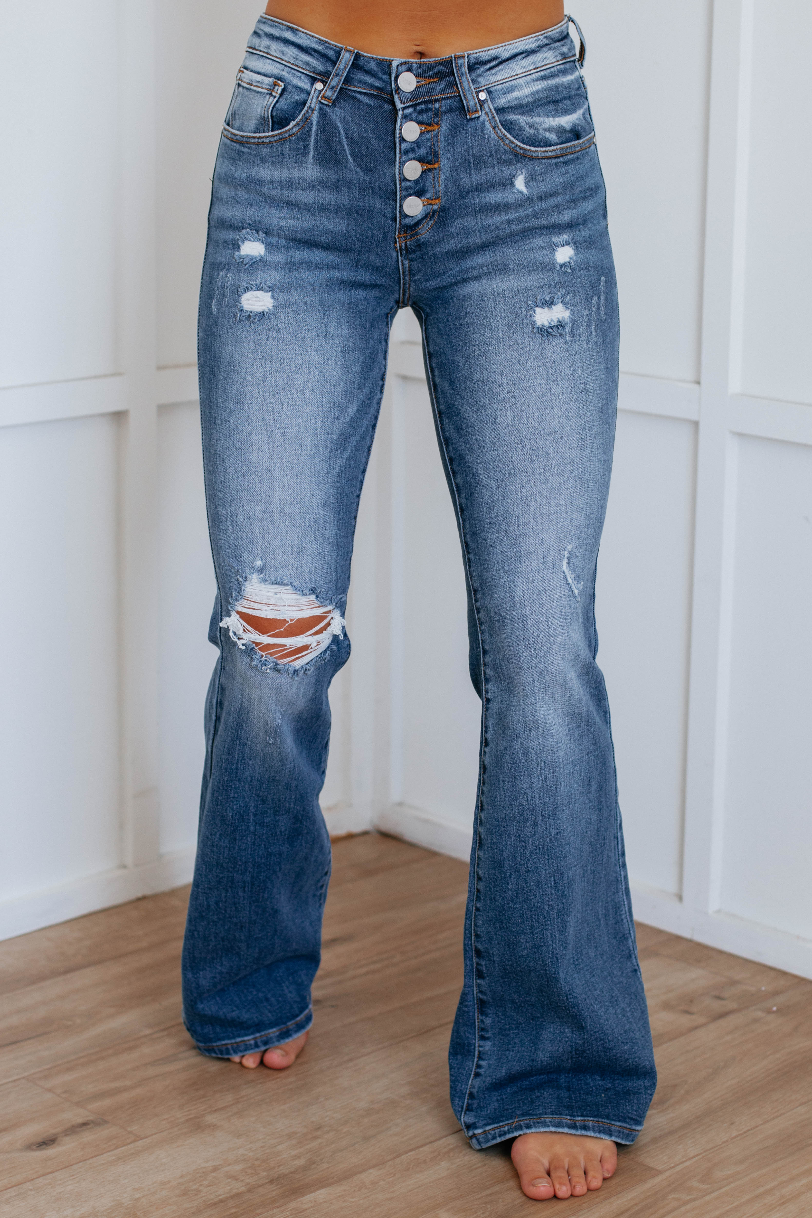Rayna Risen Women's Dark Wash High Waist Stretch Jeans - Comfortable Slim Fit Denim Pants for Casual Wear & Everyday Outfits