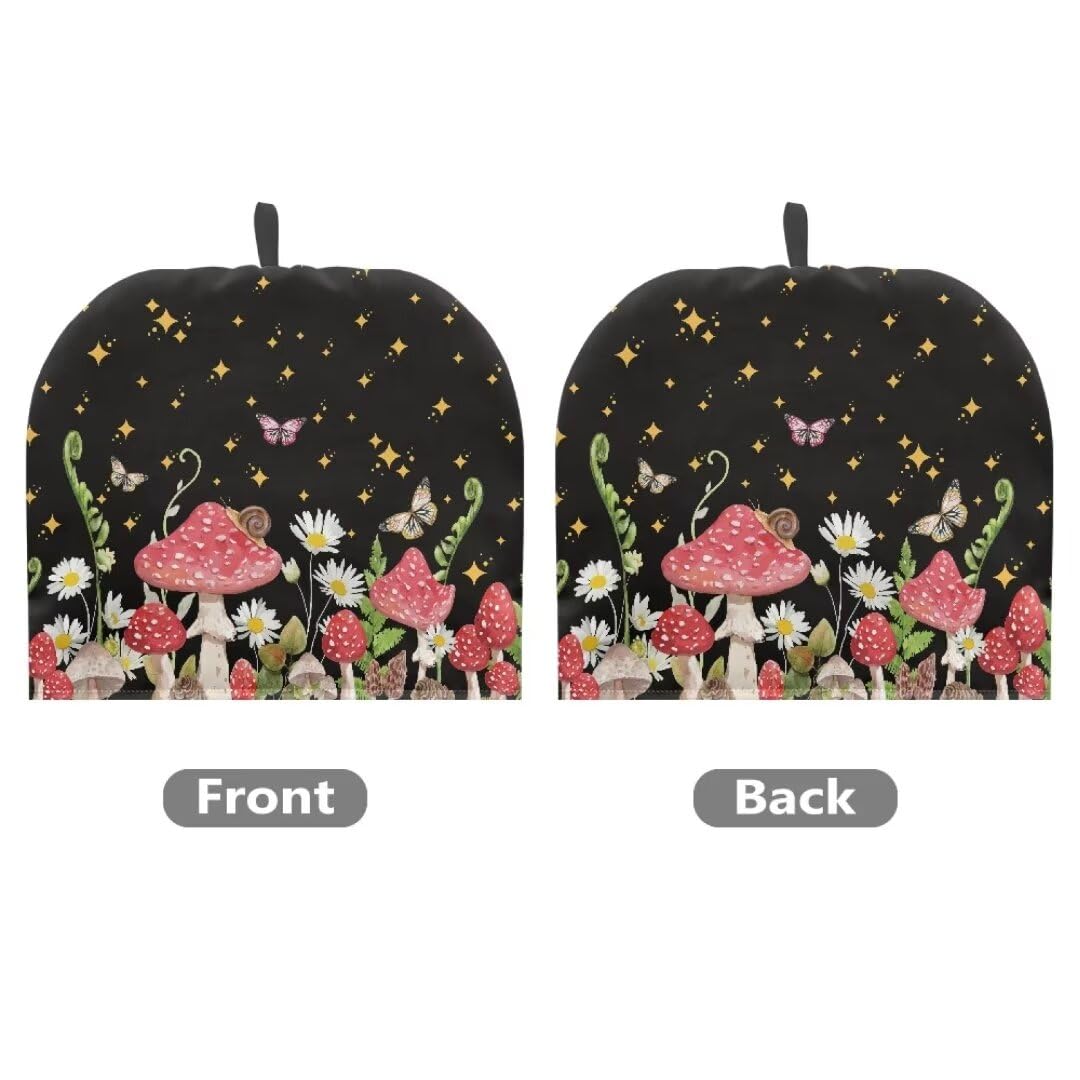 GOSTONG Insulated Tea Cozy for Teapot - Mushroom & Butterfly Design, Foldable & Warm Keeping Teapot Cover - Perfect for Afternoon Tea, Tea Parties & Home Decor