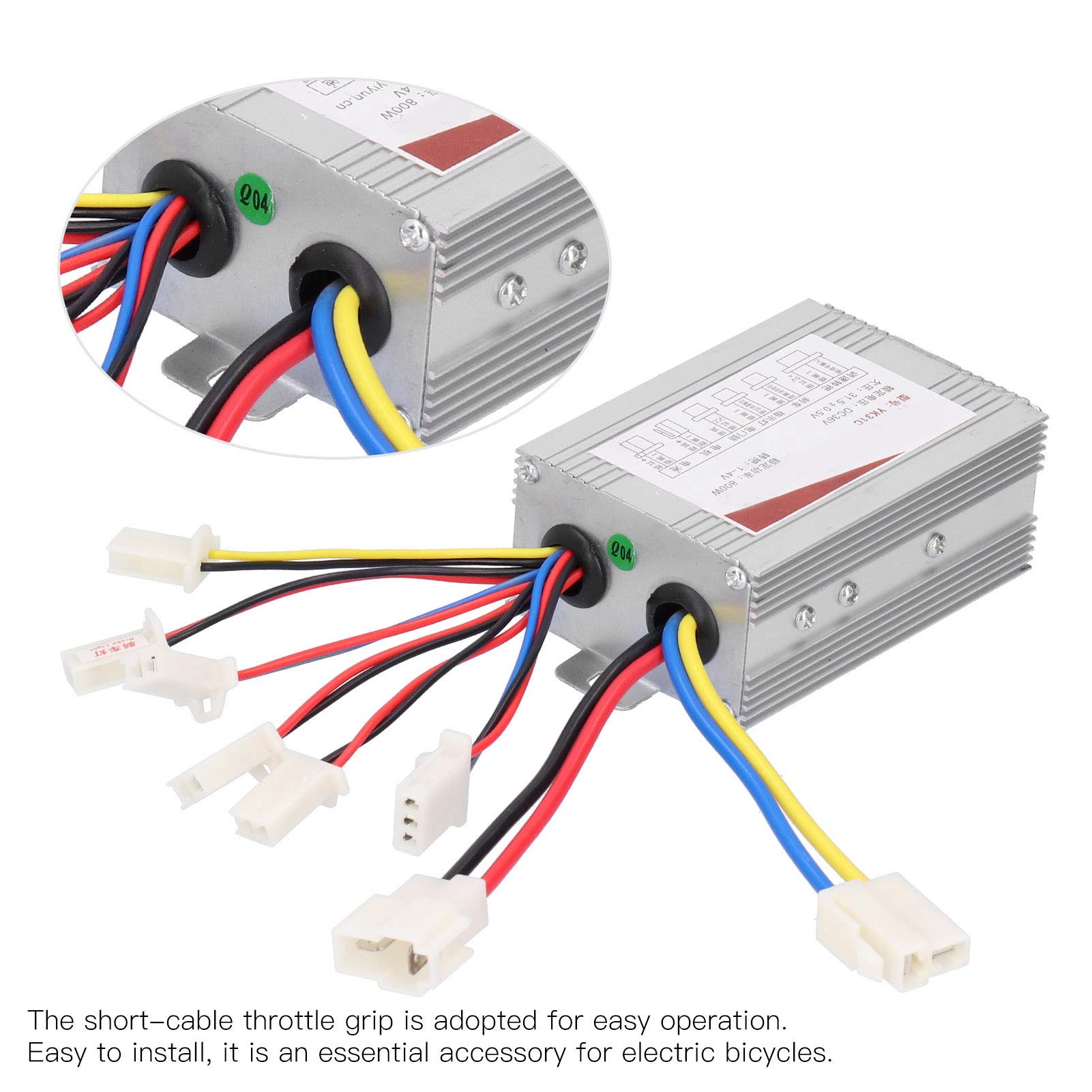 36V 800W Brushed Scooter Controller Kit with Short Cable Throttle Grip - Compatible with Electric Bicycles & Scooters - Perfect for DIY Modifications & Upgrades (Ideal for Commuting, Off-Road Adventures & Performance Enhancements)