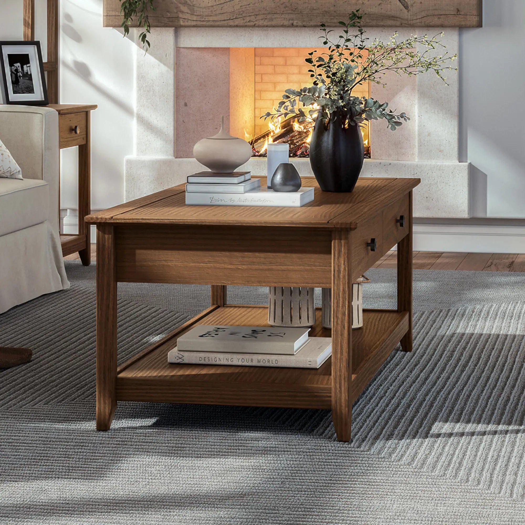 Modern Greenport Coffee Table - Stylish Living Room Furniture for Home Decor, Perfect for Small Spaces & Apartments