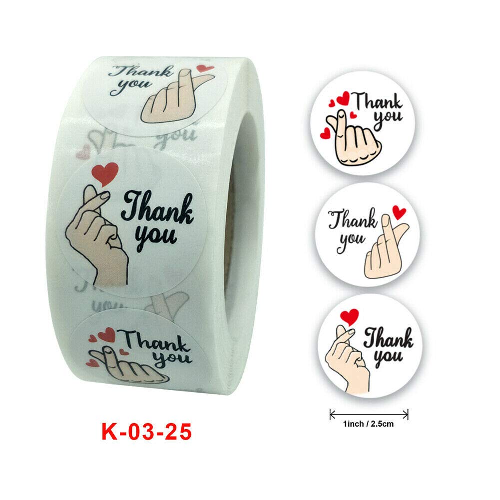Magik 500-1000 Thank You Reward Stickers for Kids - 1000 Pcs (2 Rolls) - Perfect for Classroom Rewards, Gift Wrapping & Envelope Sealing