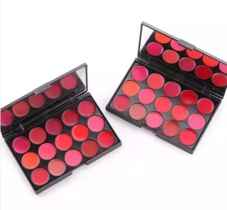 GFF 15-Color Matte Lipstick Palette - Waterproof, Moisturizing Velvet Lip Gloss Set with Sexy Red Shades | Perfect for Everyday Wear, Parties & Special Occasions